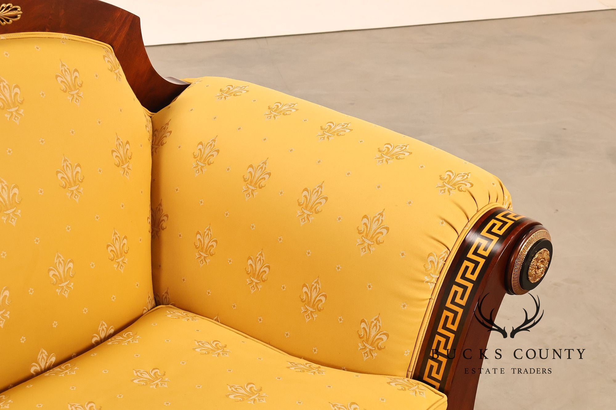 Empire Style Mahogany Armchair With Gilt Bronze Mounts
