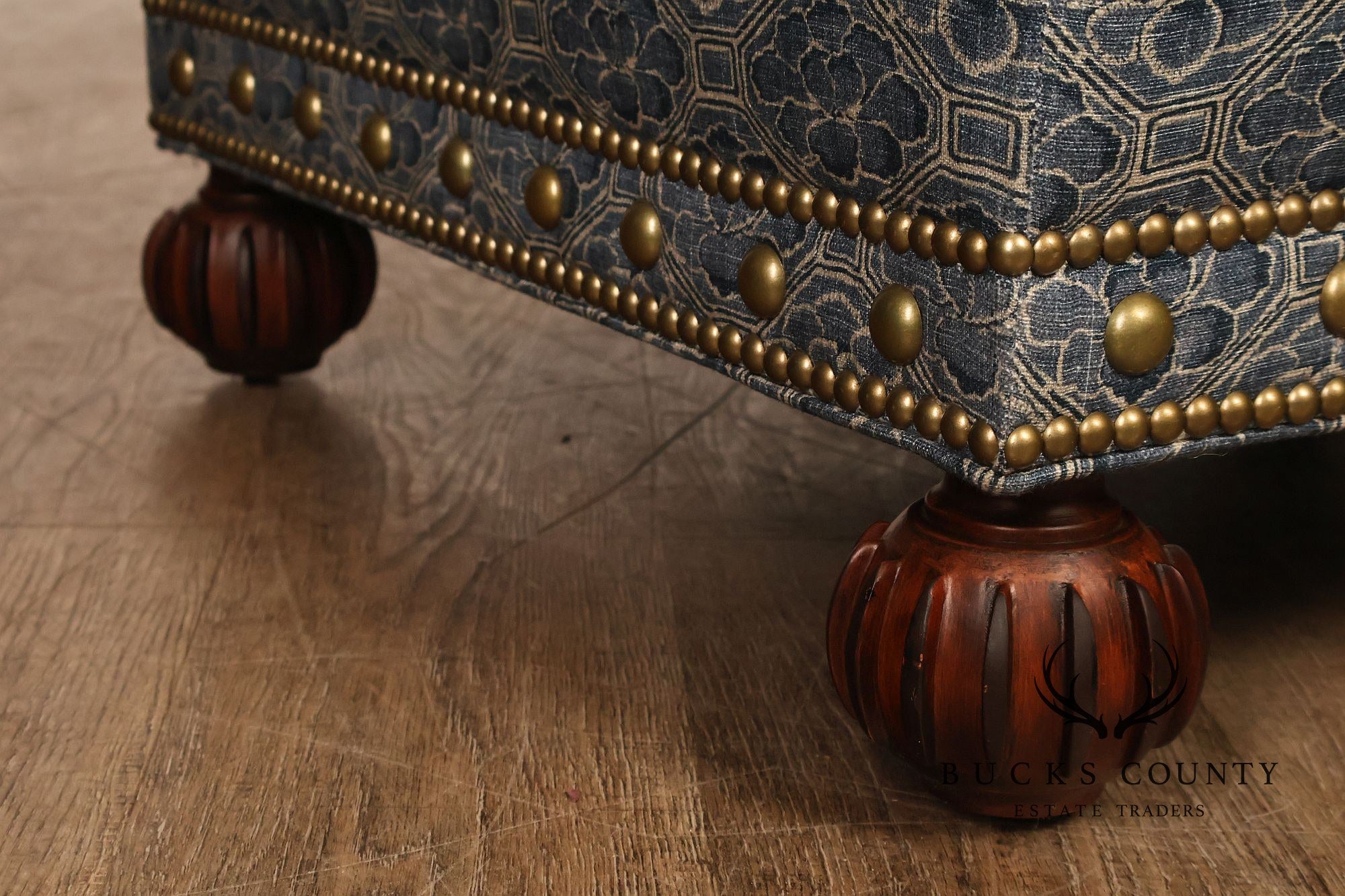 Traditional Style Custom Upholstered Ottoman