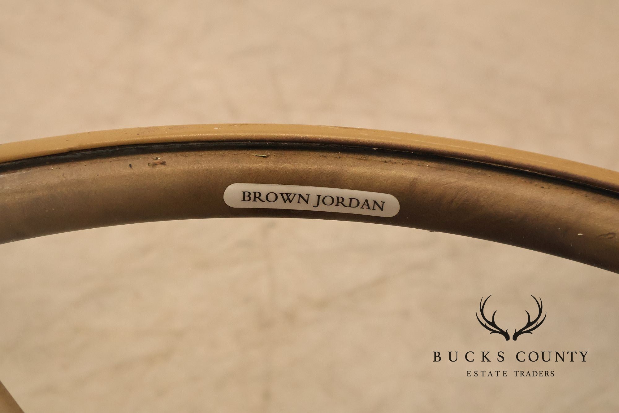 Brown Jordan Pair of Outdoor Round Glass Top Side Tables