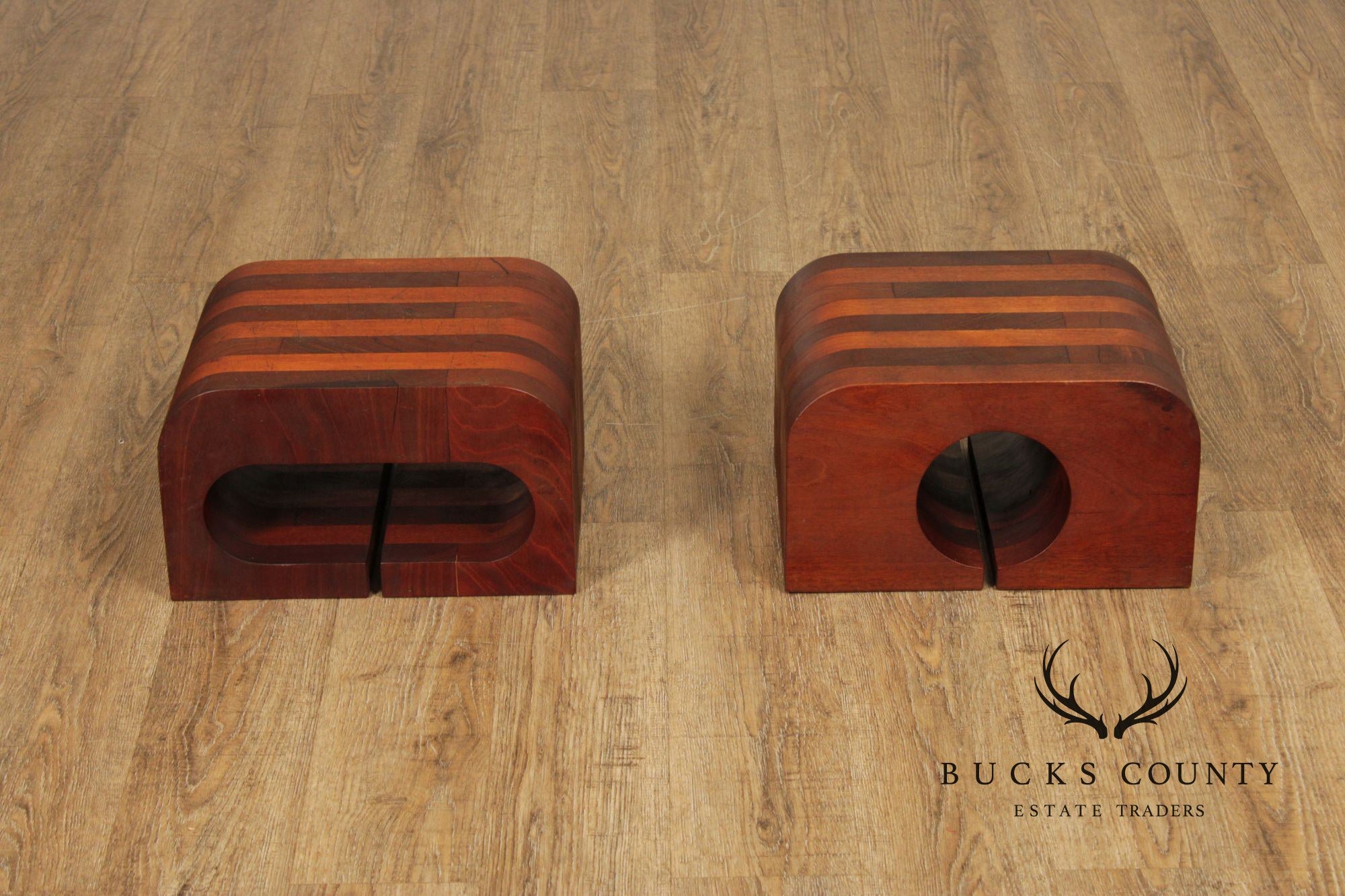 Mid Century Modern Pair of Rosewood Speaker Stands