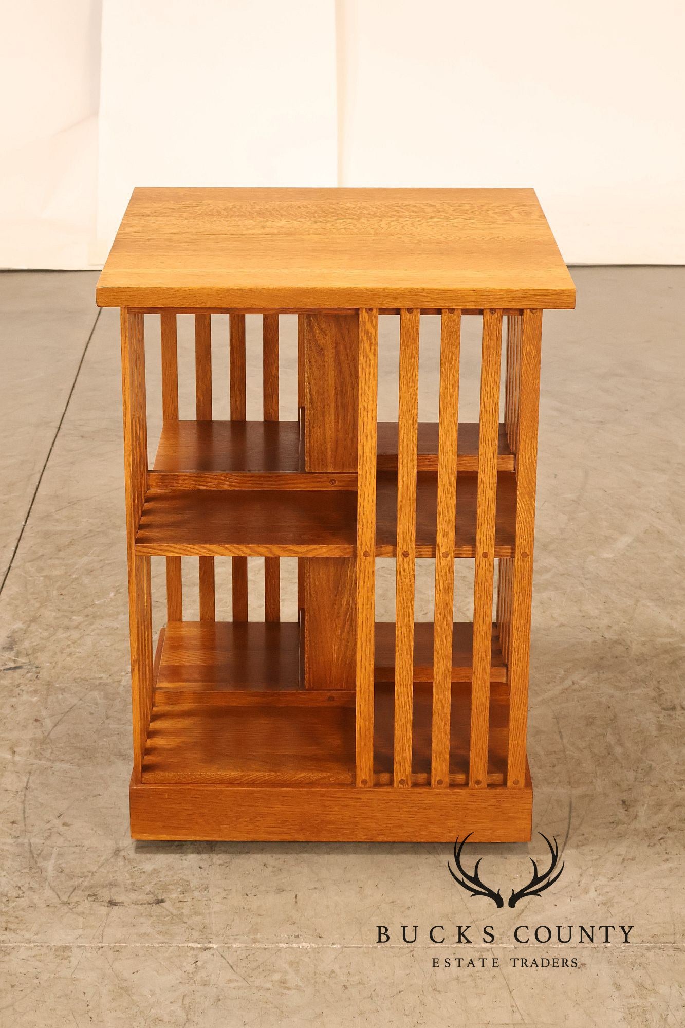 Stickley Mission Collection Oak Spindle Revolving Bookcase