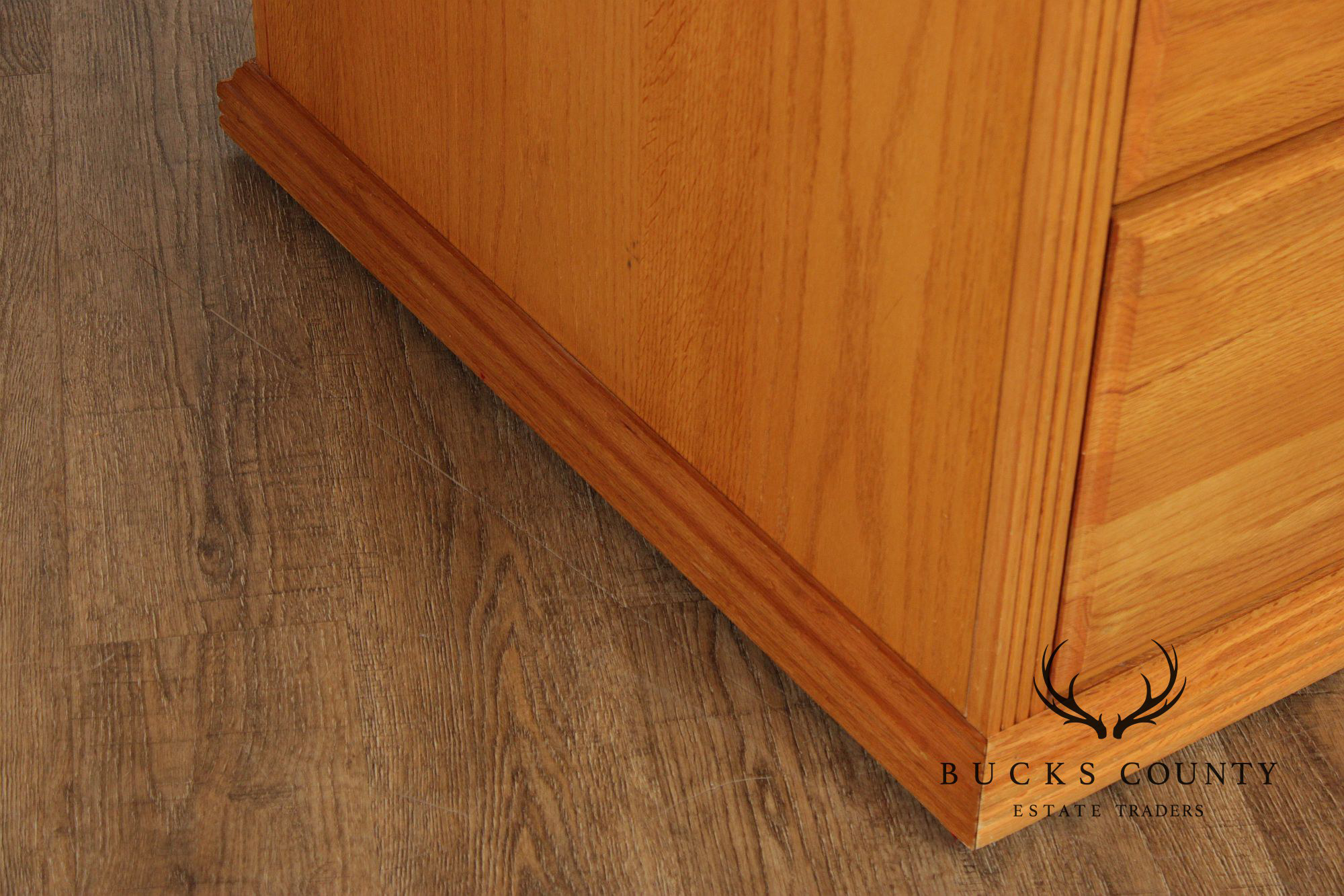 Traditional Custom Oak Executive Pedestal Desk