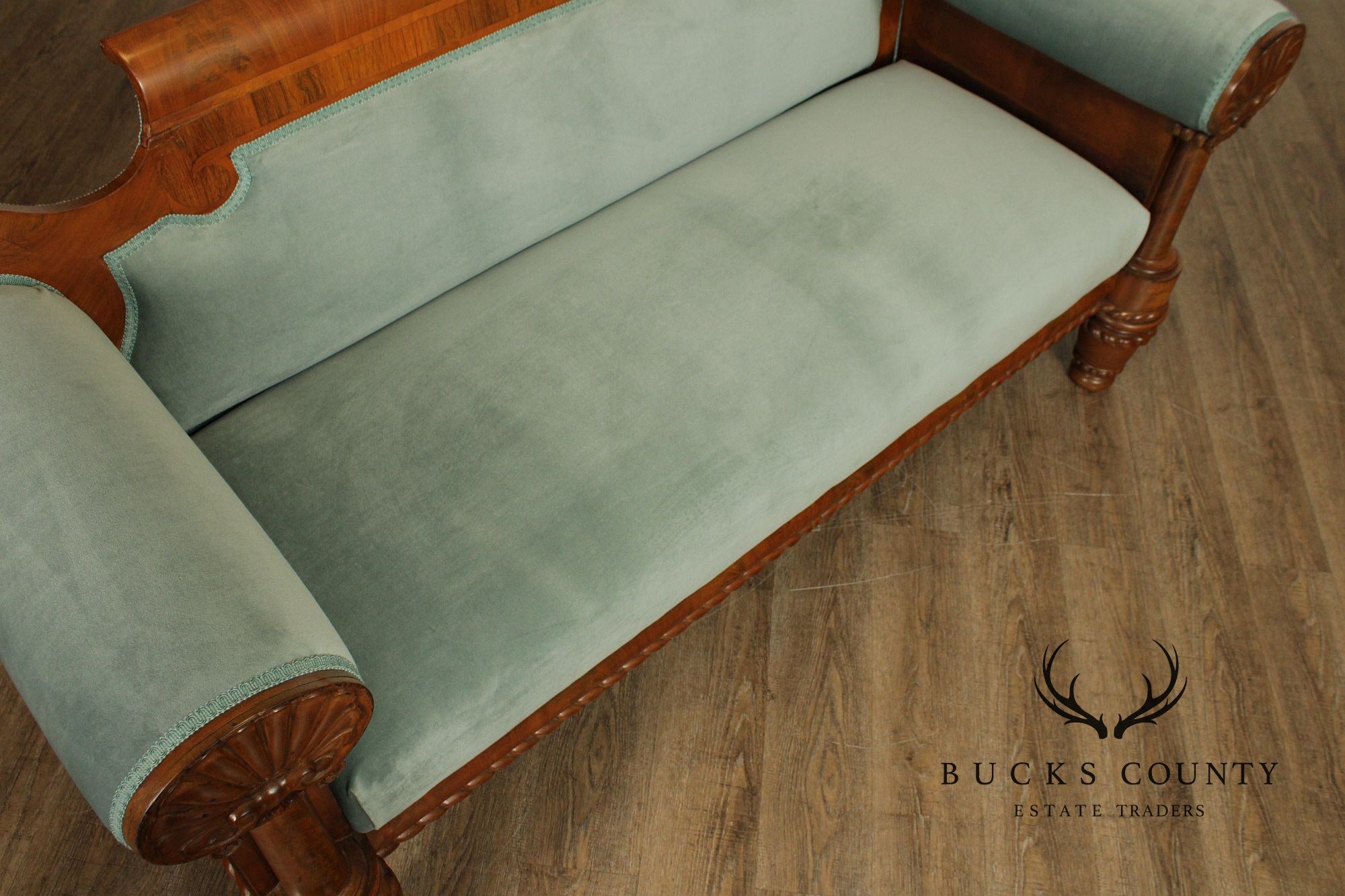 Antique American Empire Carved Mahogany Sofa