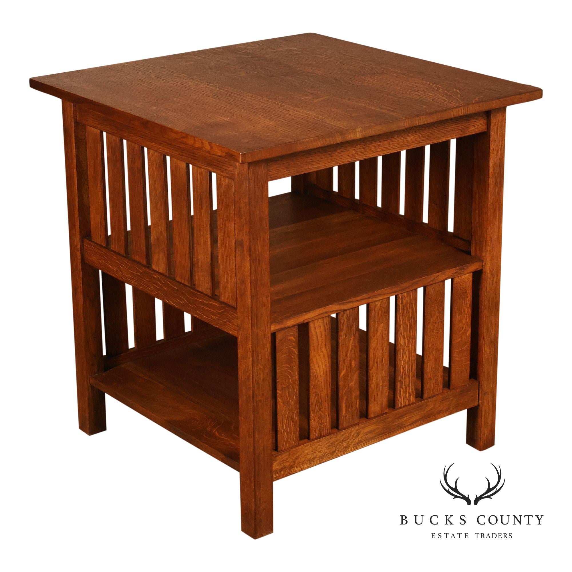Stickley Mission Collection Slatted Oak Book Table
