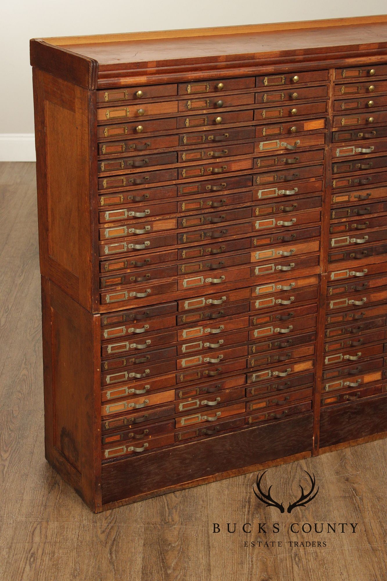Antique Oak Printer's File Cabinet
