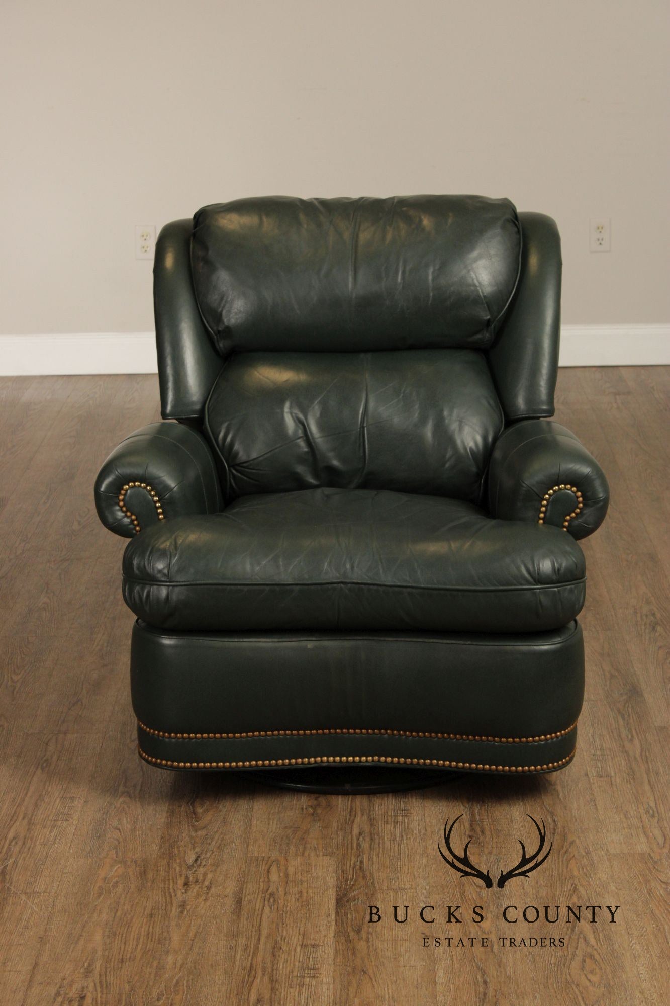 Hancock and Moore Leather Recliner Lounge Chair and Ottoman