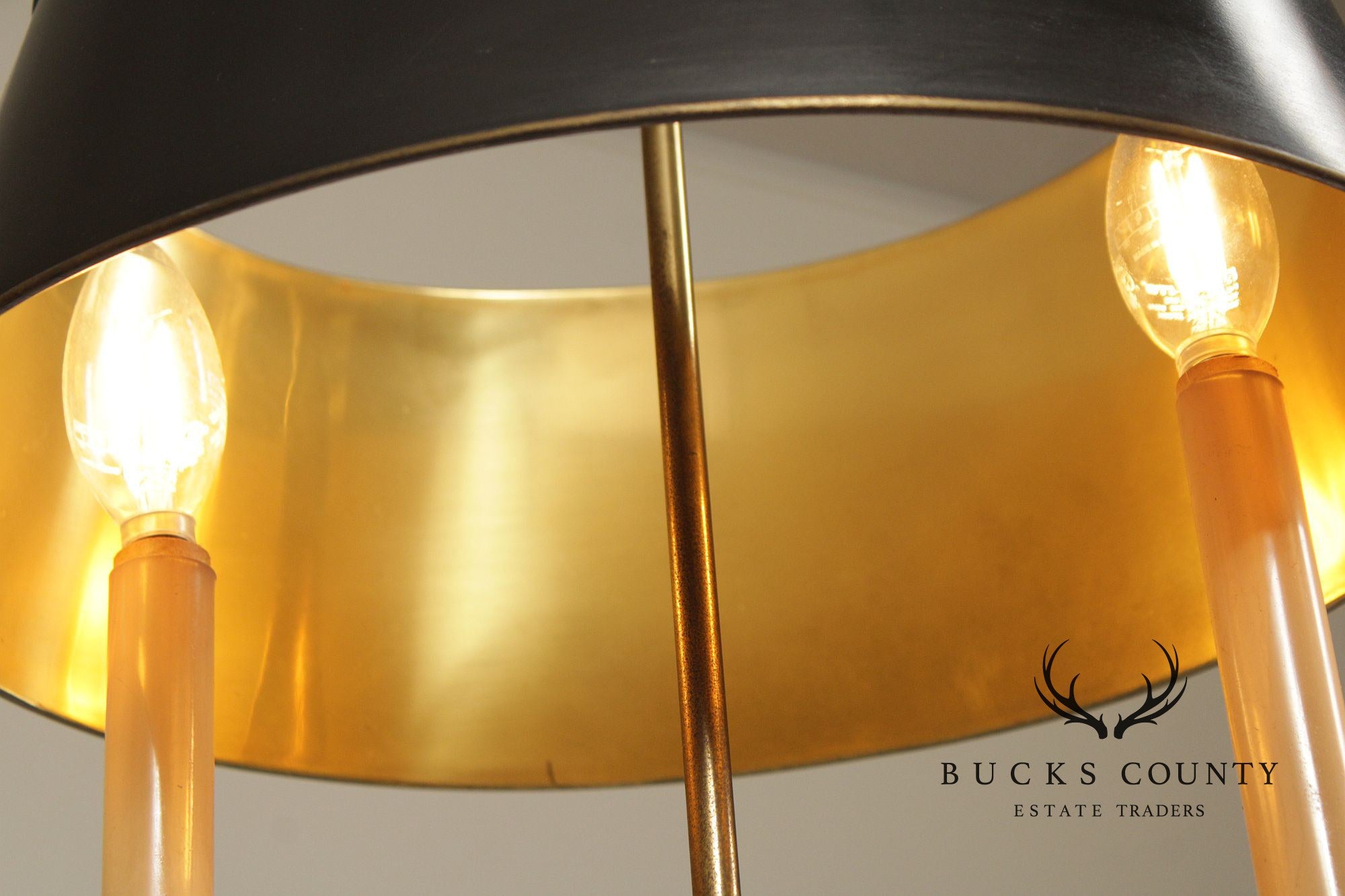 Vintage Brass Bouillotte Desk Lamp