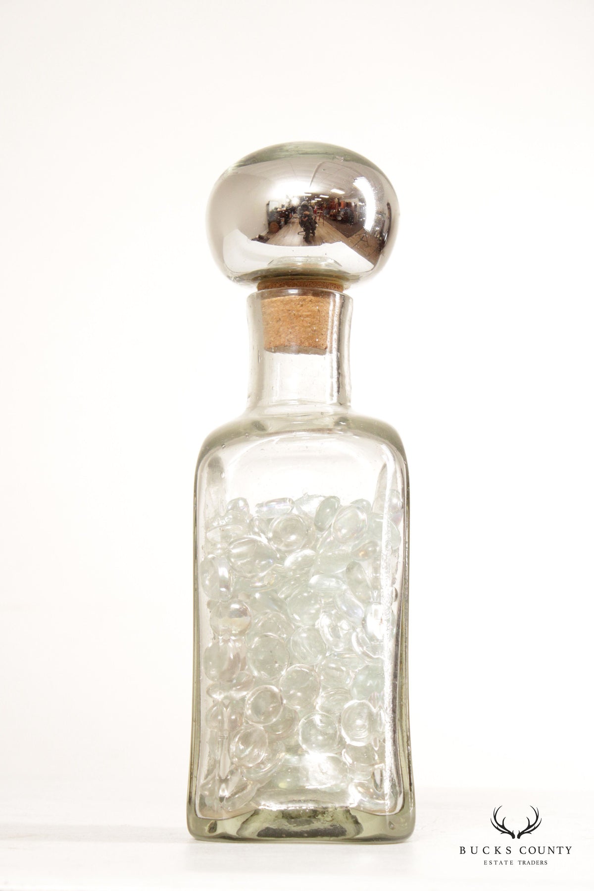 Mexican Vintage Blown Glass Stoppered Bottle or Decanter