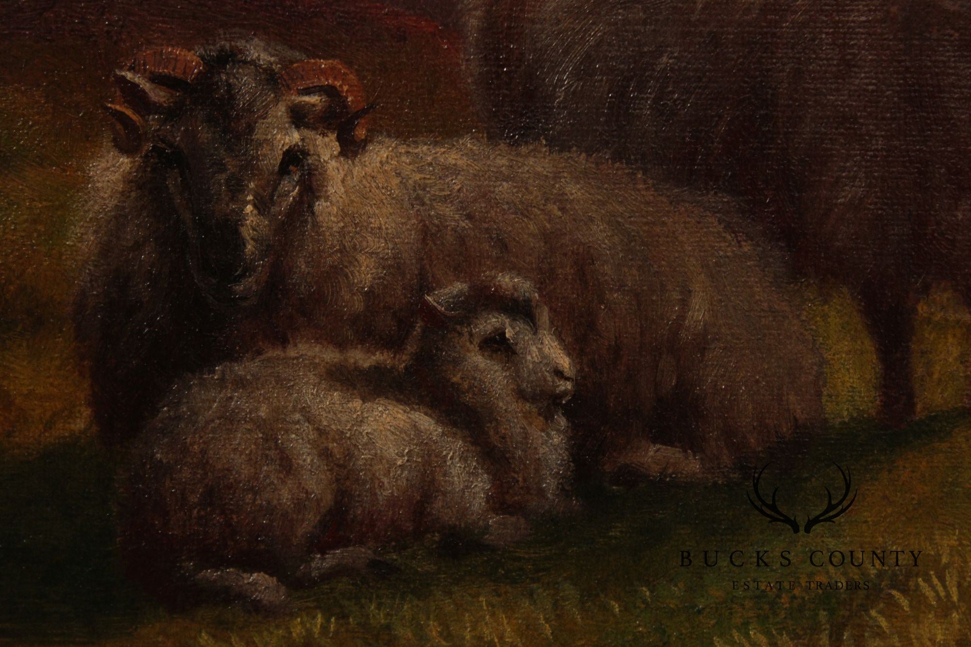 Henry Robinson Hall Landscape Oil Painting, 'Evening in the Highlands'