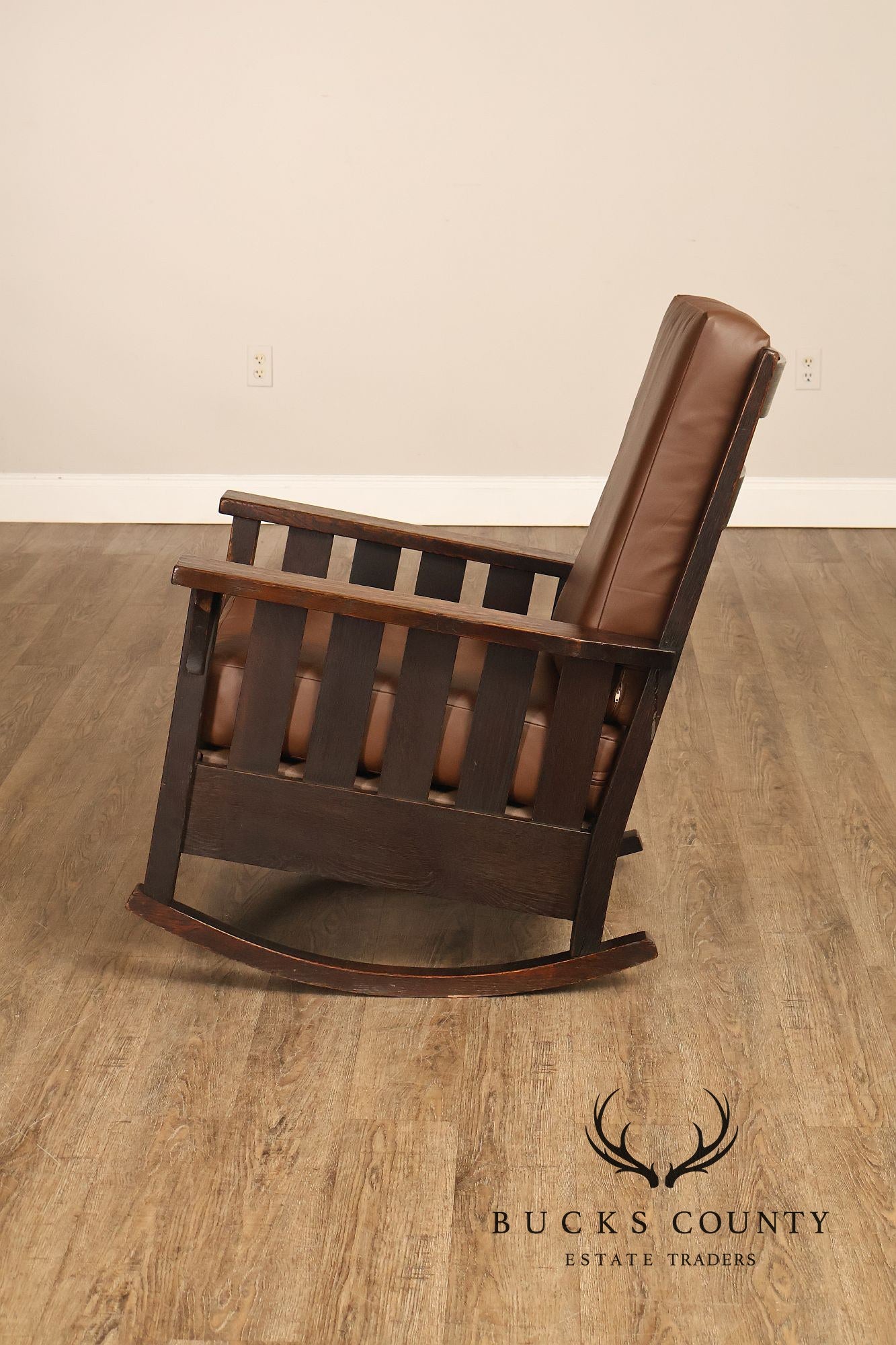 Gustav Stickley Antique Mission Oak Slatted Rocker Model No. 323