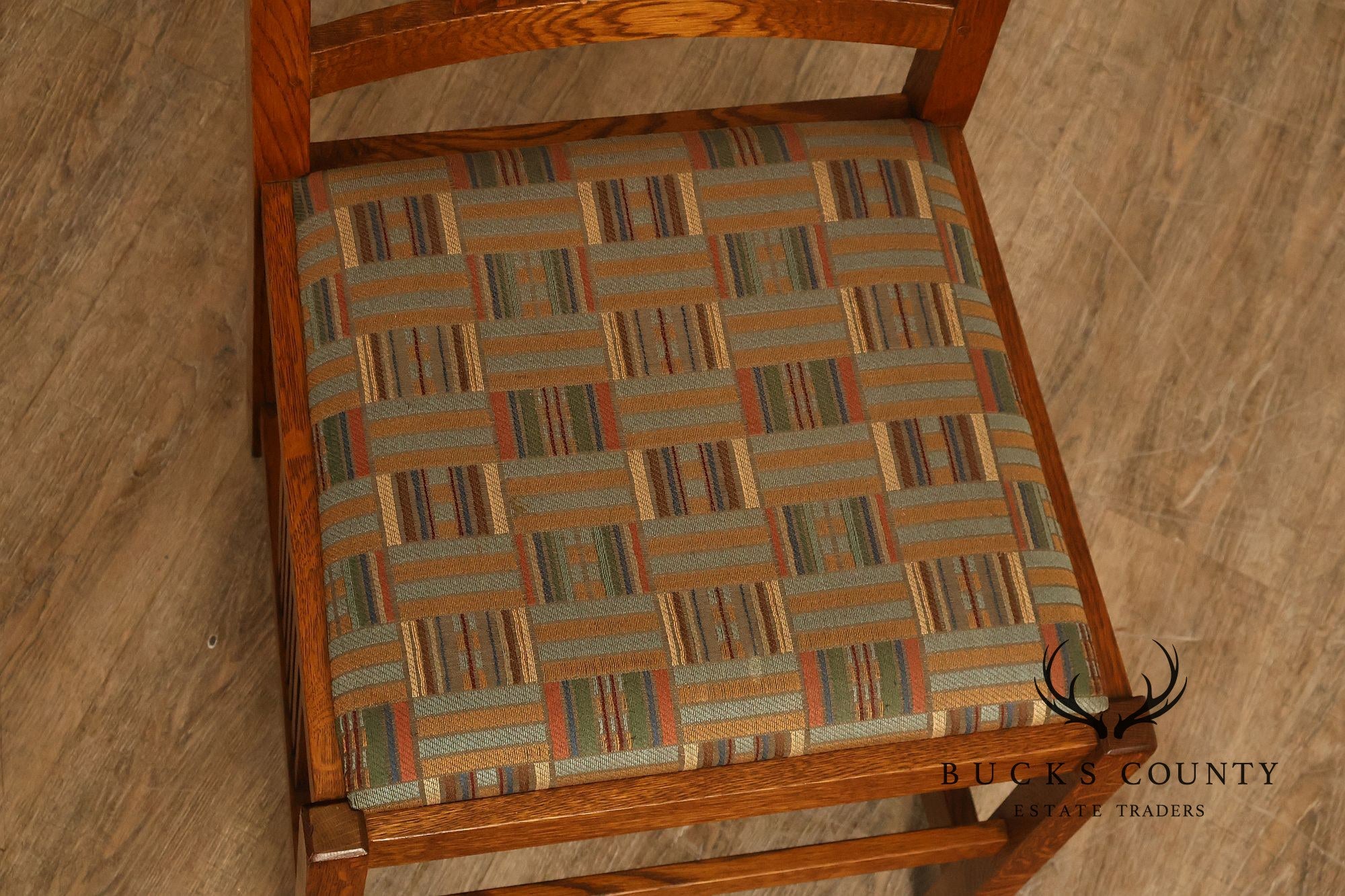 Stickley Mission Collection Pair of Oak Spindle Side Dining Chairs