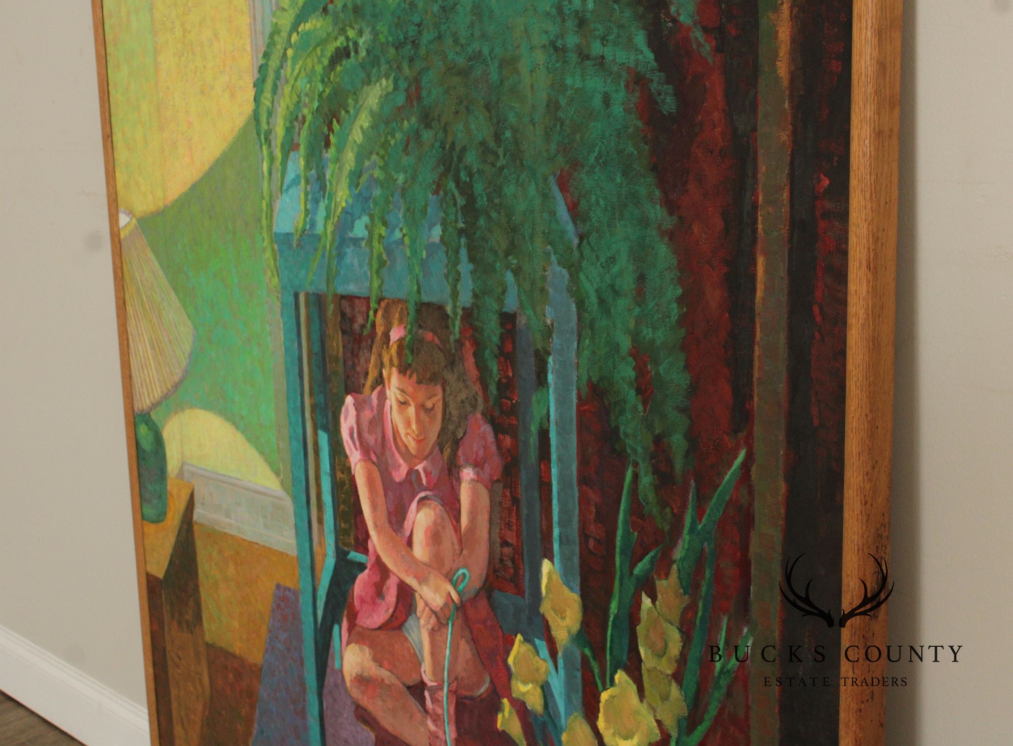 Robert Finch Oil Painting, Girl Under Fern