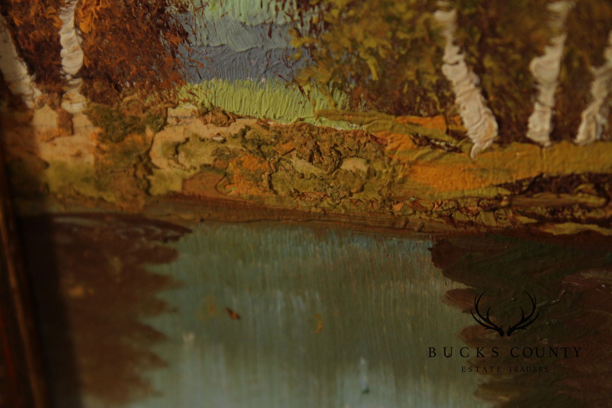 J. Dolan Landscape Oil Painting, Changing Birch Trees