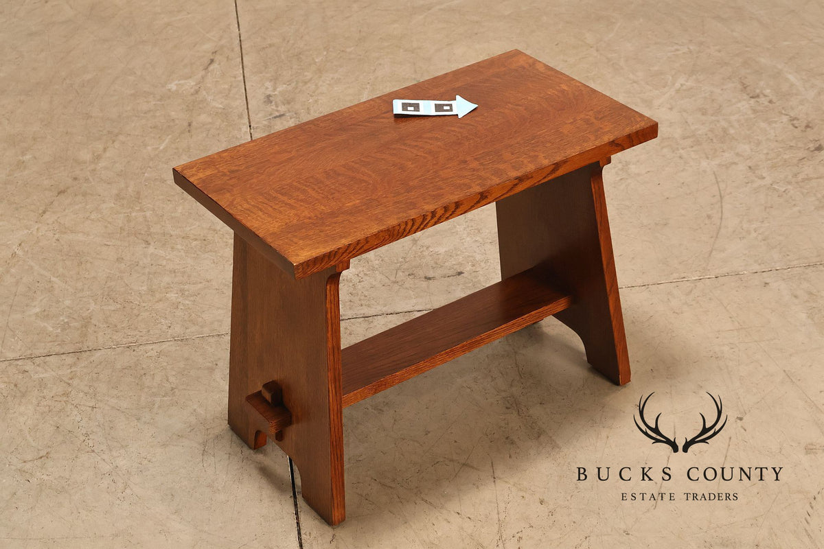 Stickley Mission Collection Pair Of Oak Gustav Stickley Fireside Stools