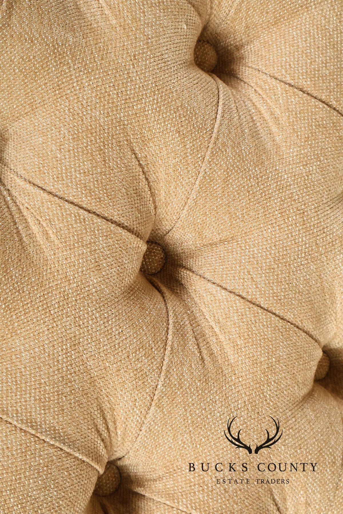 Traditional Tufted Upholstered Oval Ottoman