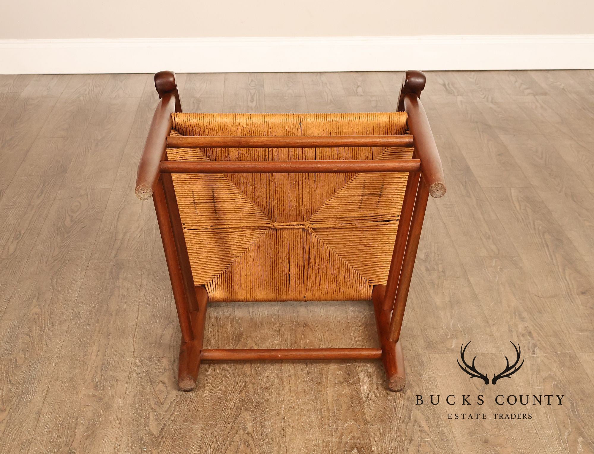 E.A. Clore Custom Walnut Set Of Eight Ladder Back Dining Chairs