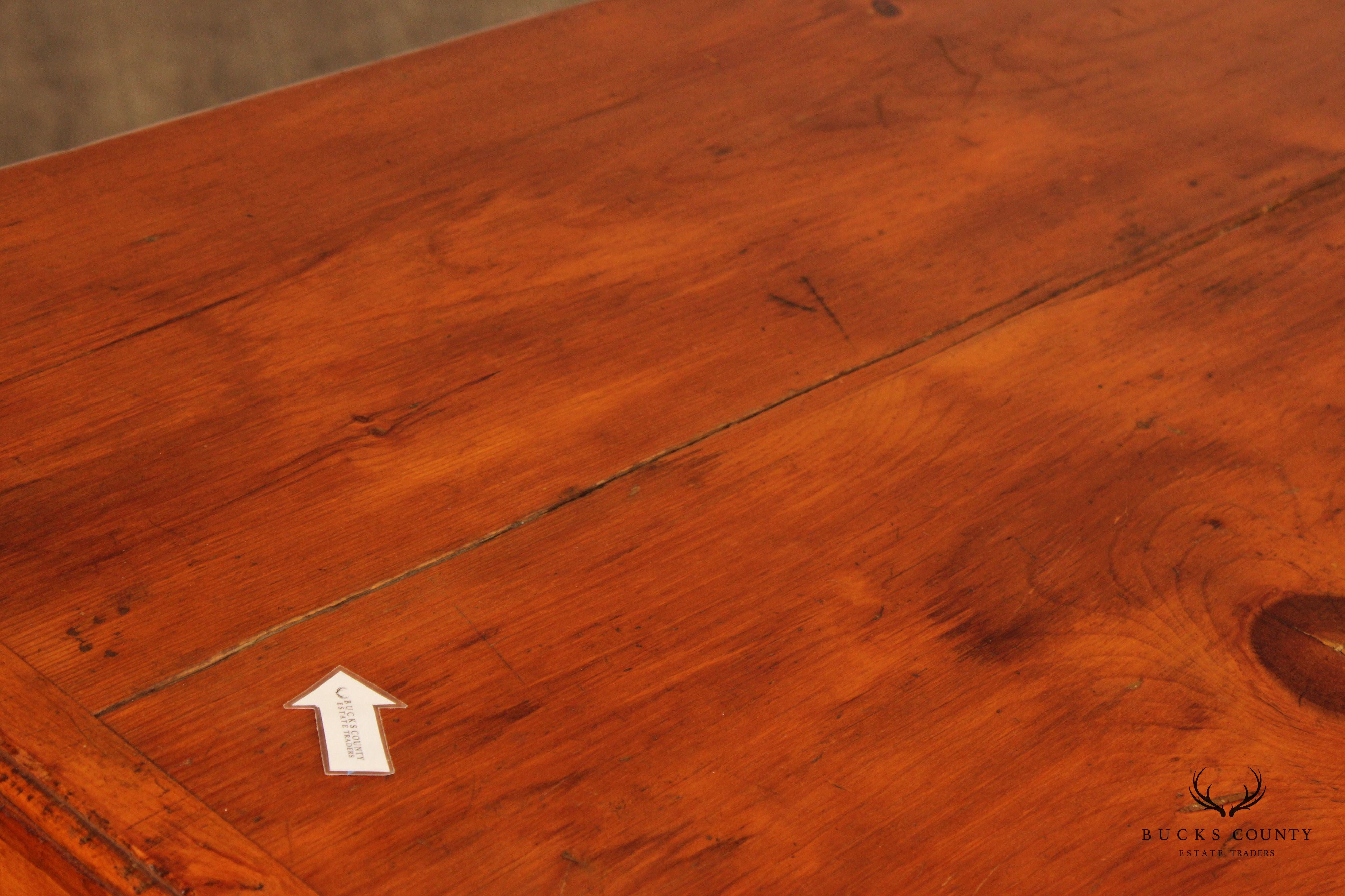 Antique Chippendale Large Two-Drawer Pine Blanket Chest