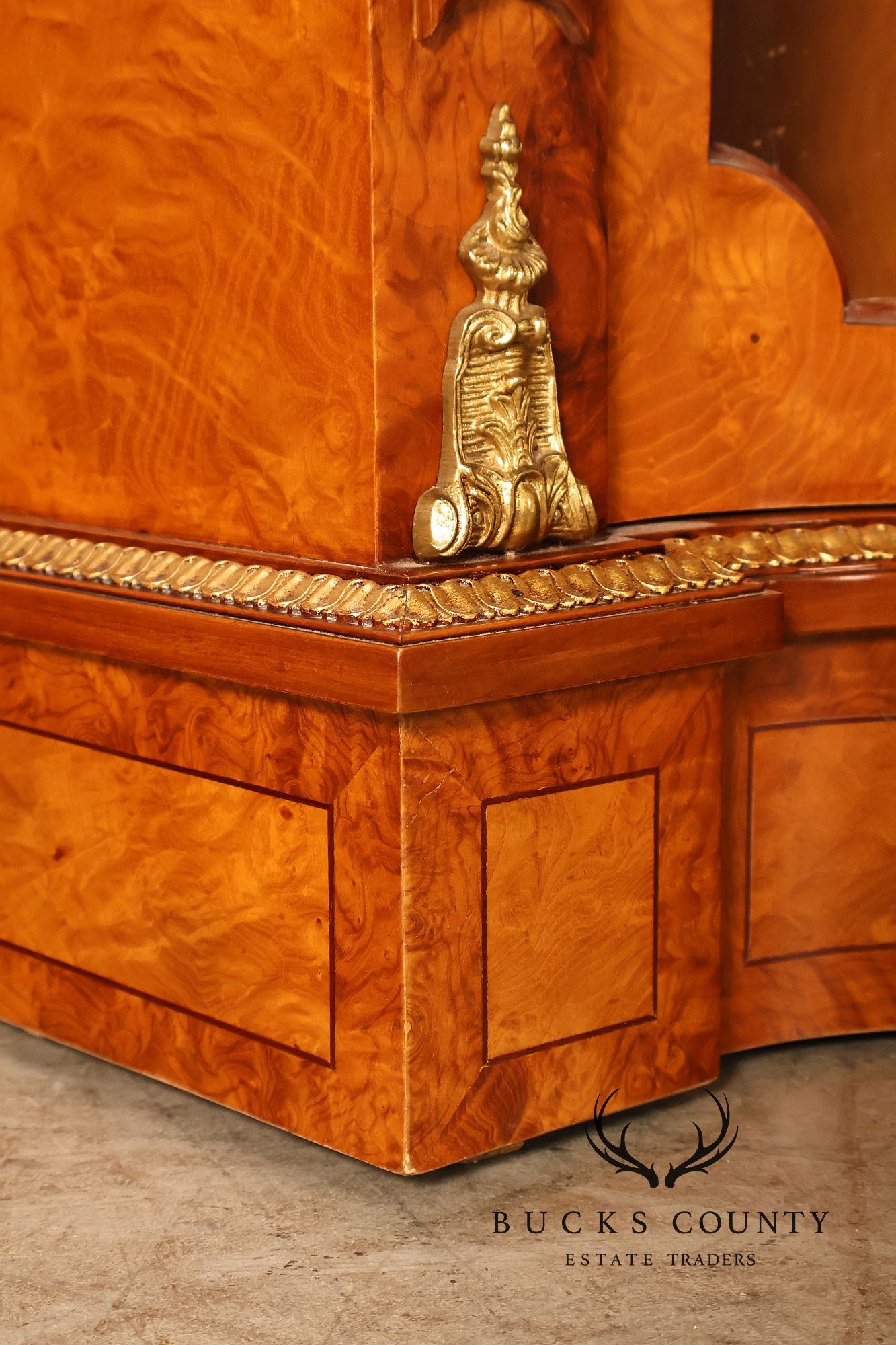 Italian Neoclassical Style Burl Wood Sideboard Credenza