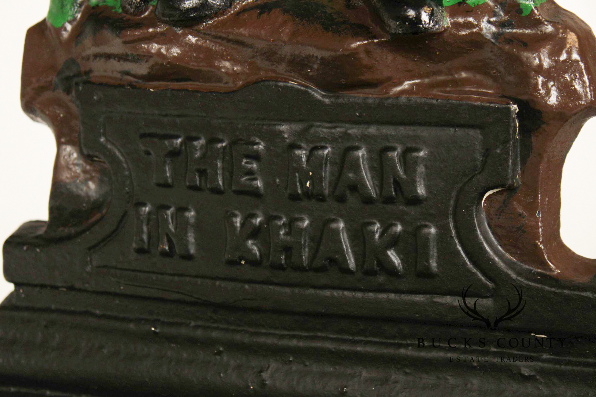 Vintage 'The Man in Khaki' Cast Iron Umbrella Stand