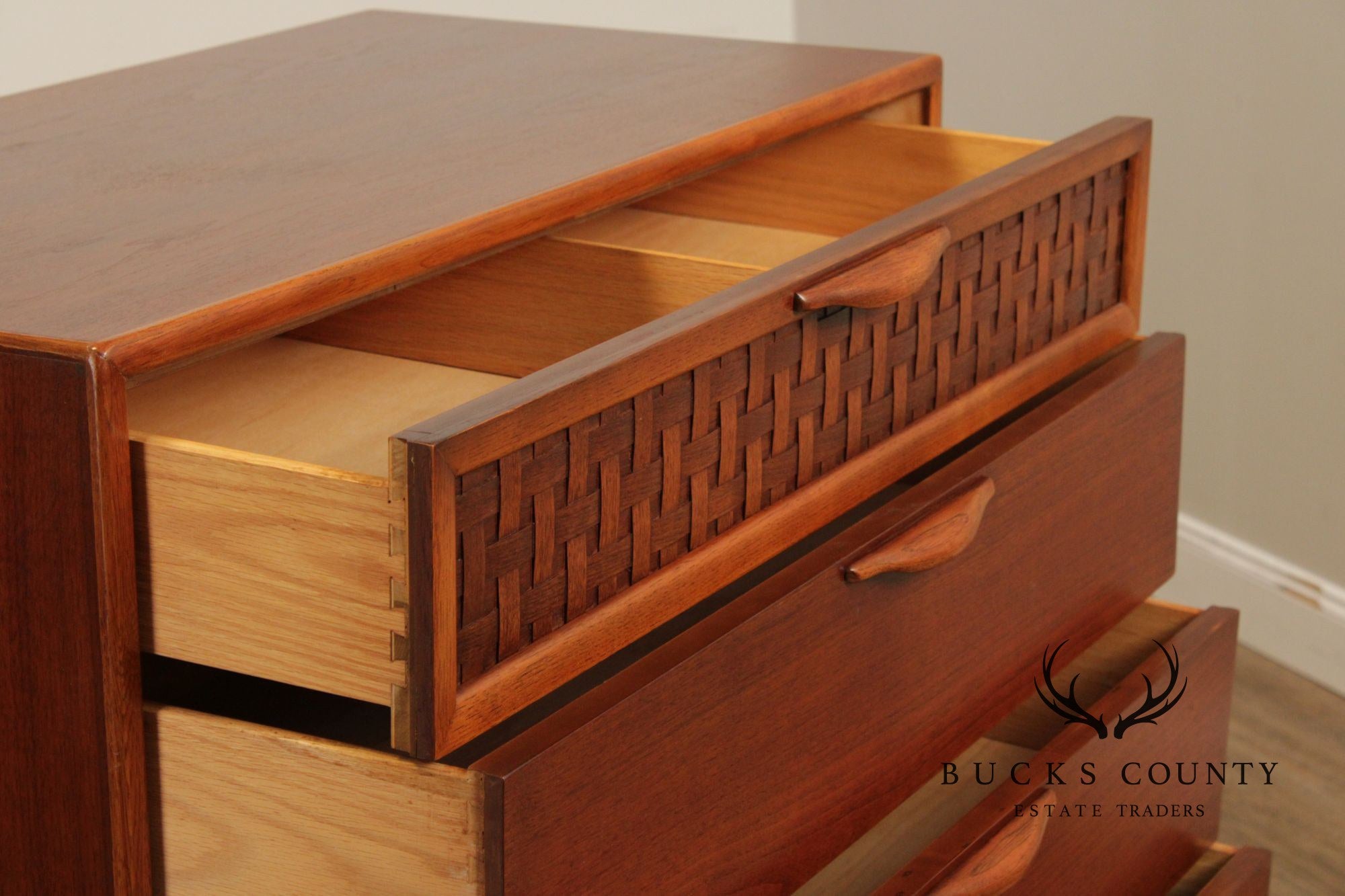 Lane Mid Century Modern Walnut Tall Chest