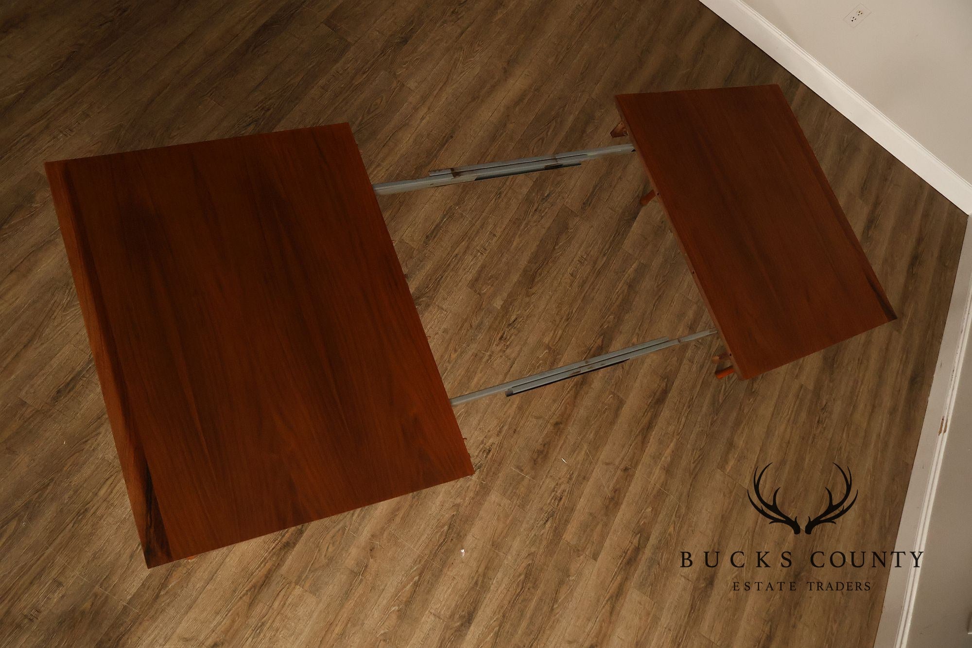 Mid Century Modern Walnut Dining Table With Leaf
