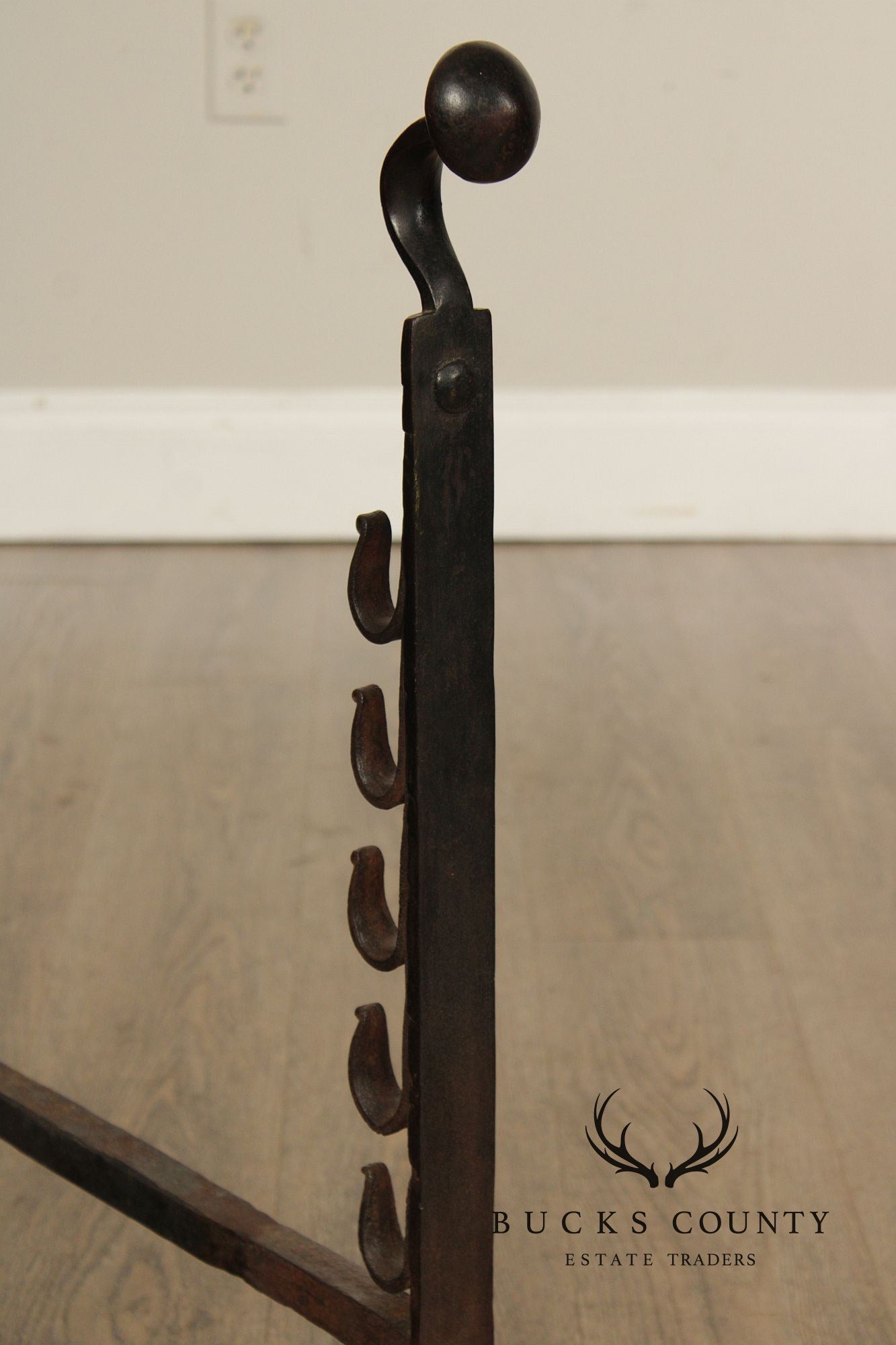 Antique Pair of Fireplace Hand Forged Andirons