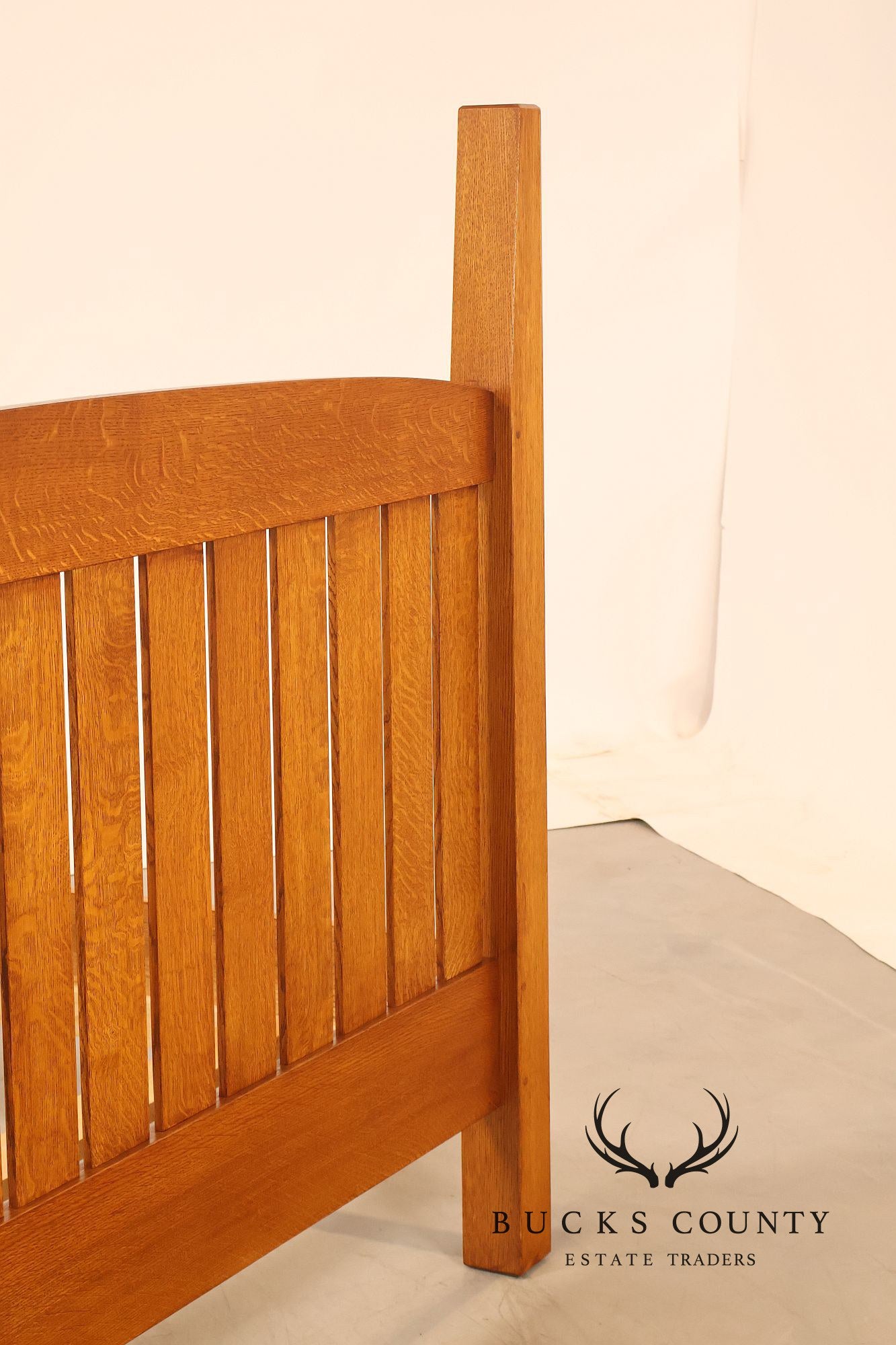 Custom Crafted Mission Style Oak Queen Bed Frame