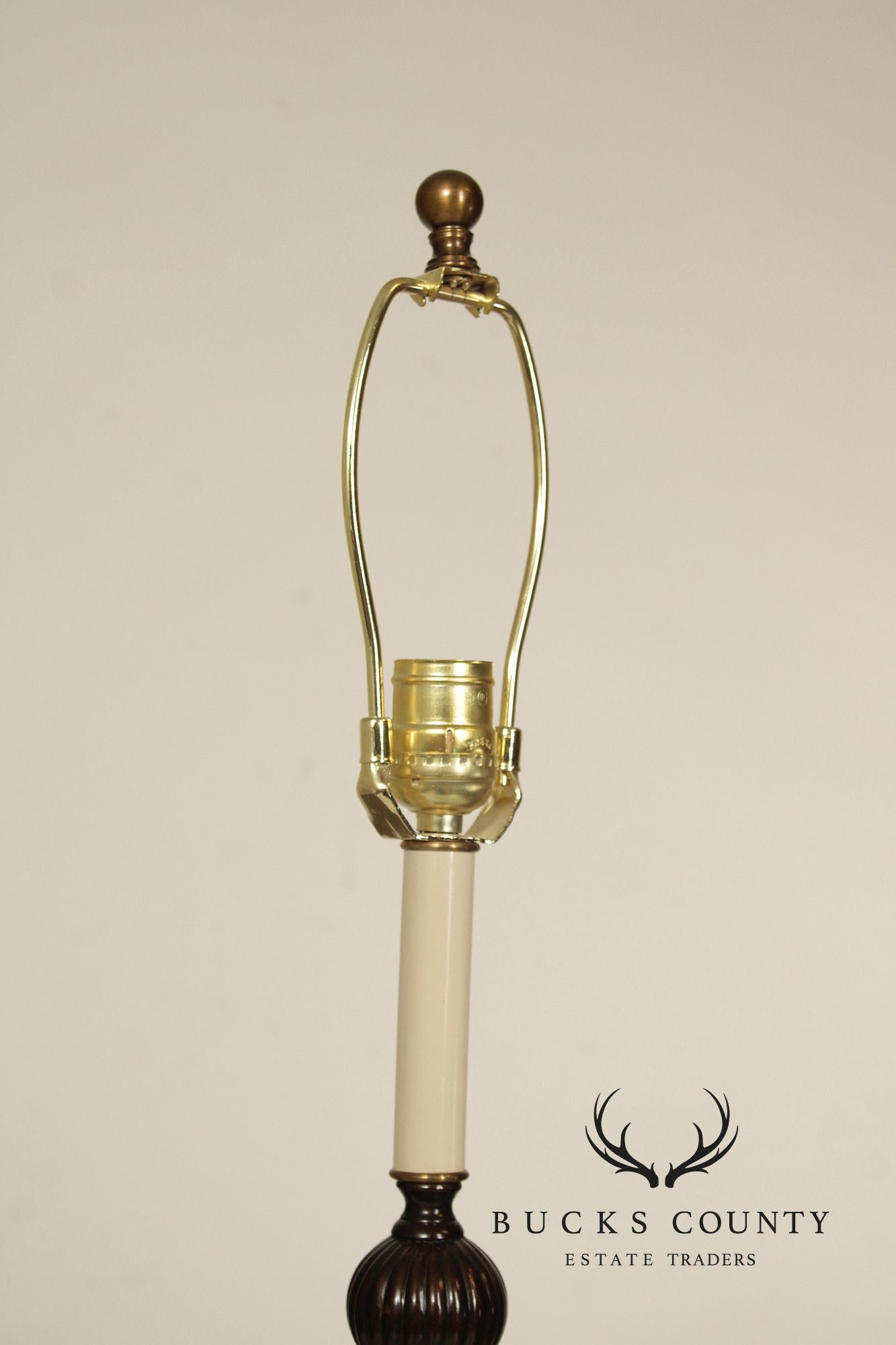 Vintage Bronze Acanthus Leaf Candlestick Table Lamp