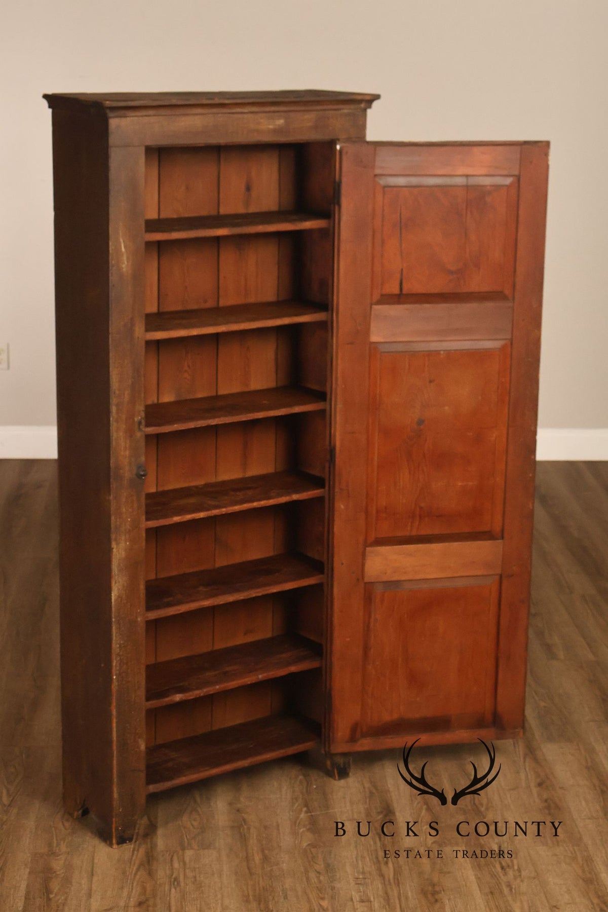 Antique Primitive Grain Painted Cupboard