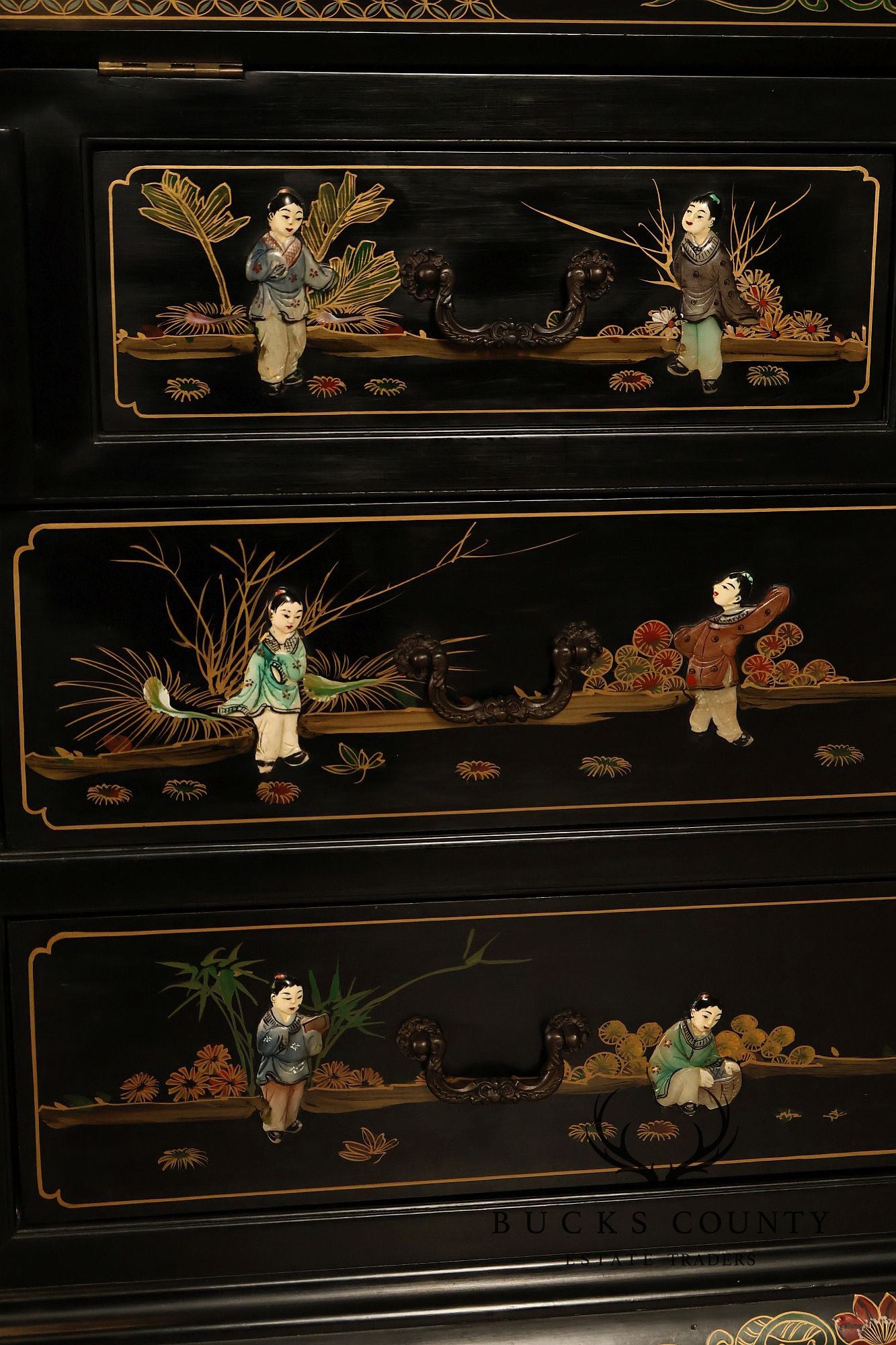Chinoiserie Secretary Bookcase