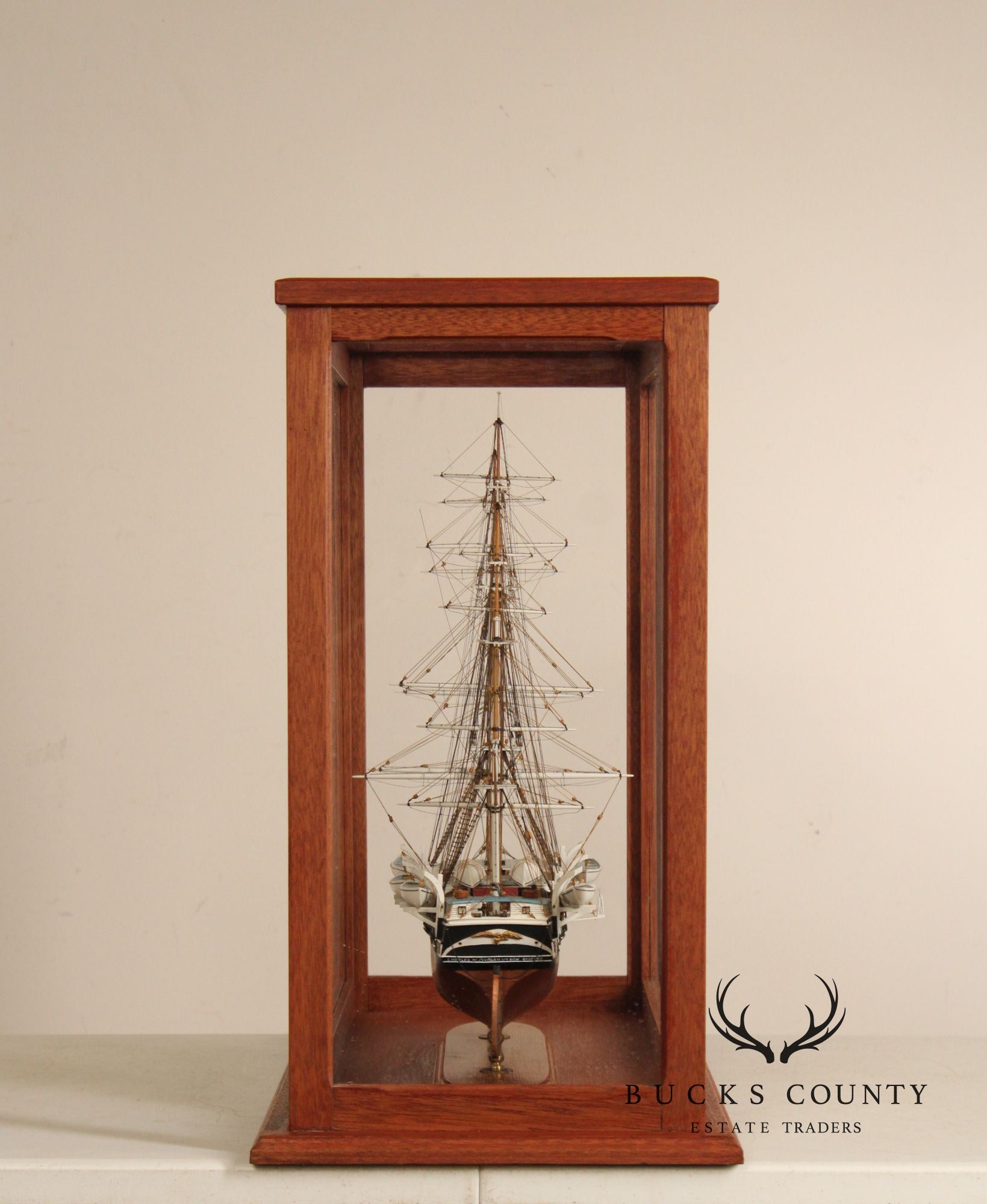 Model Ship 'Charles W. Morgan' In Wooden Display Case