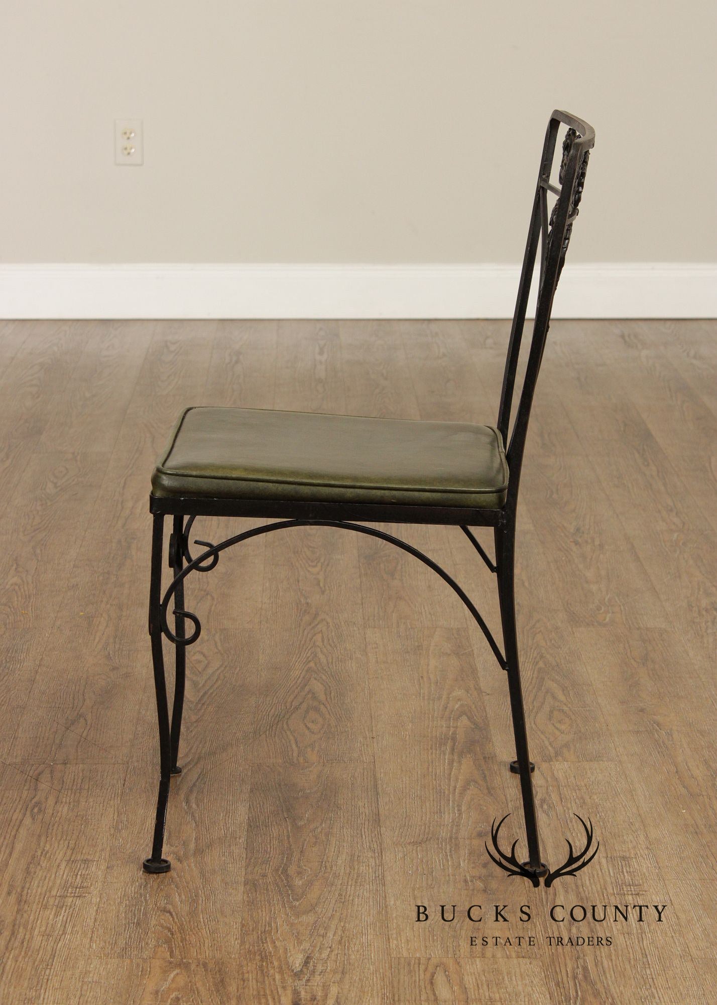 Woodard Set of Four Iron Grapevine Dining Chairs