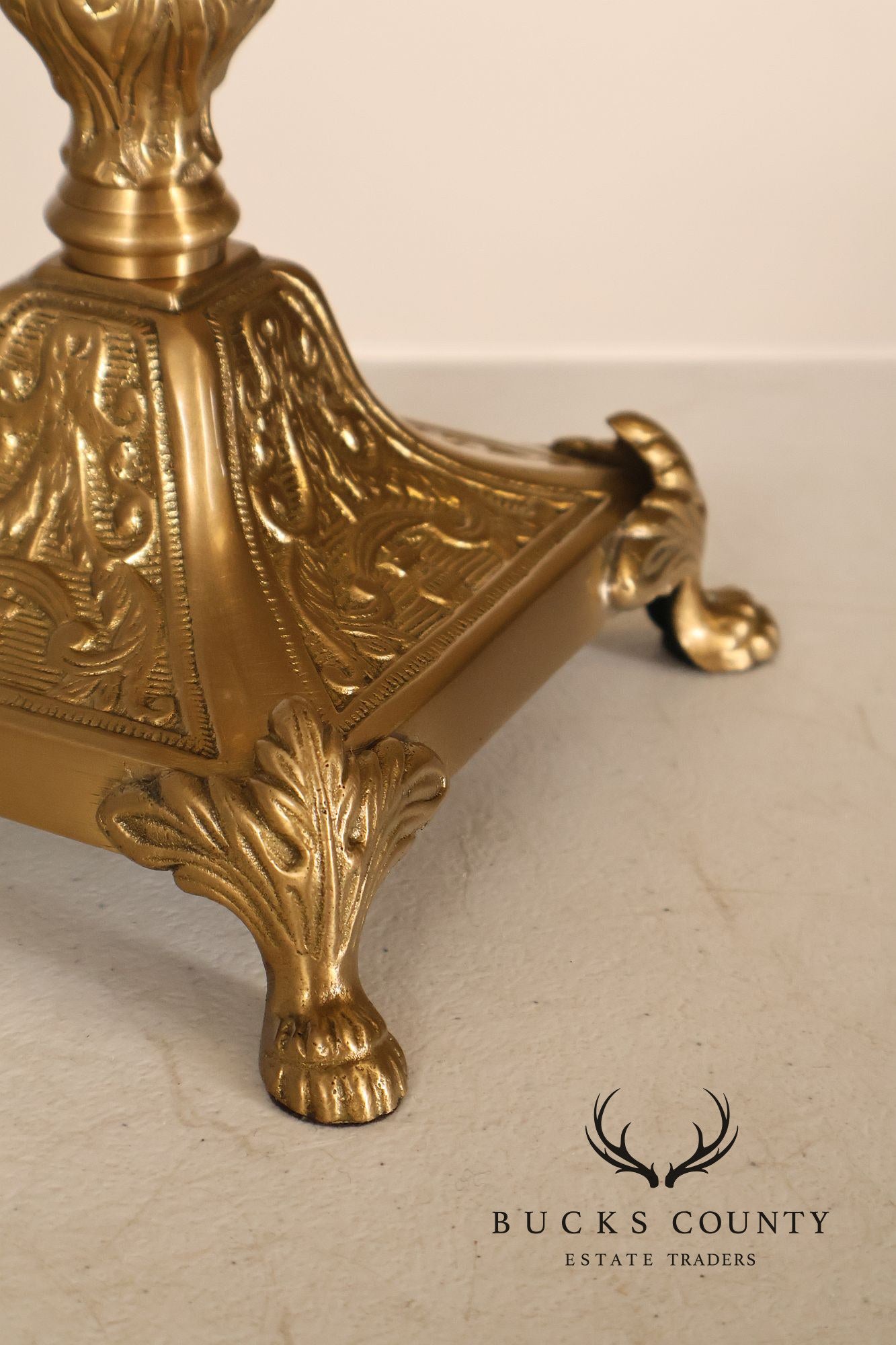 Wildwood Pair of Brass Tall Candlestick Table Lamps