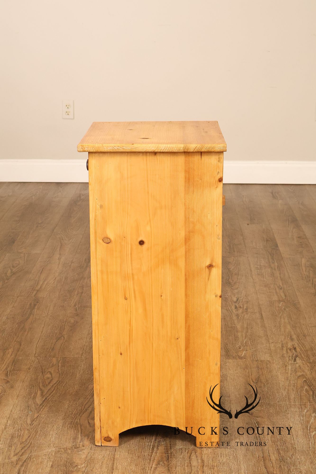Rustic Style Pair of Pine Single Drawer Nightstands