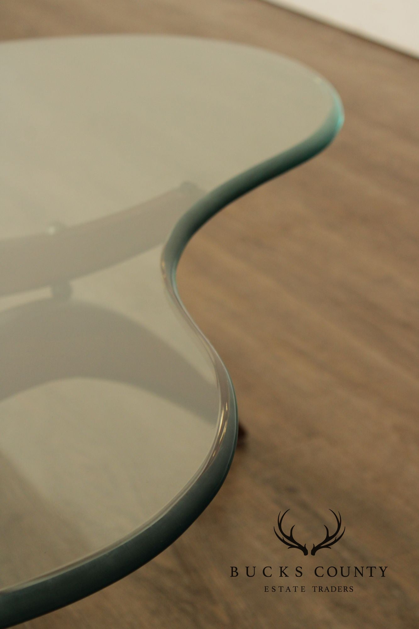 Mid Century Modern Glass Top Walnut Coffee Table