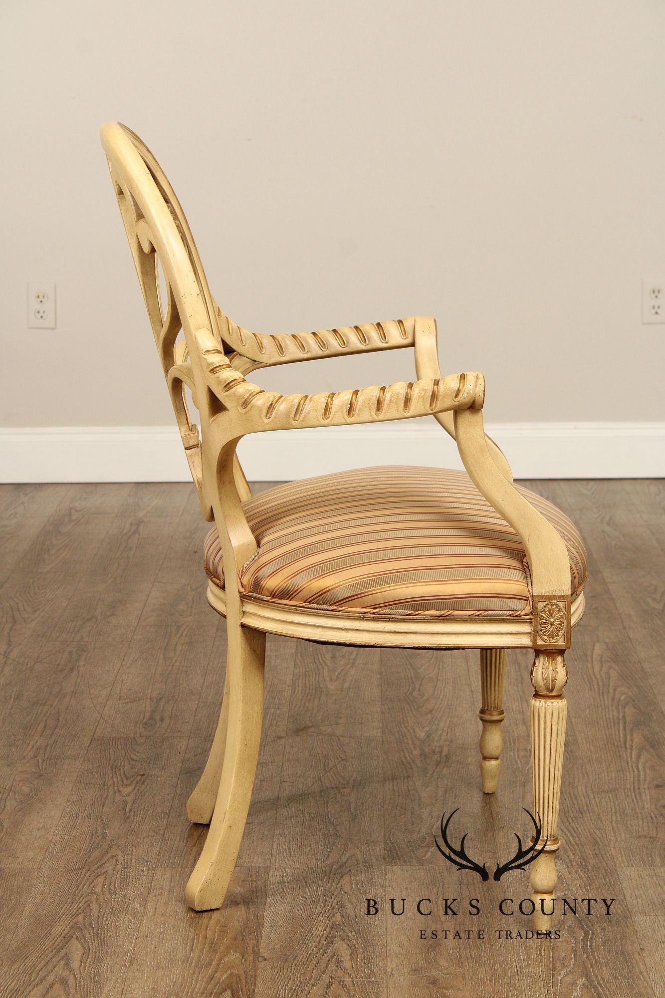 Hickory Chair Italian Provincial Style Cream-Painted Armchair