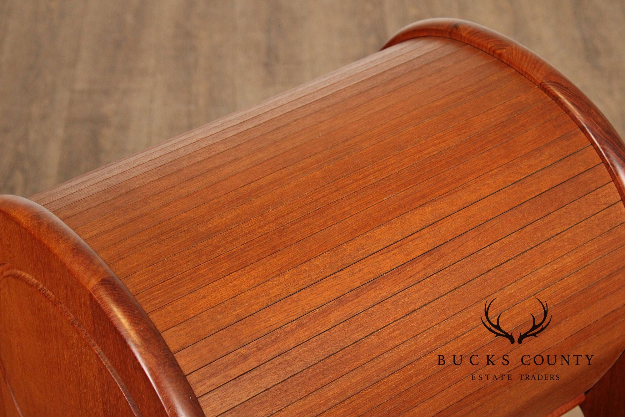 Danish Modern Teak Roll Top Telephone Stand