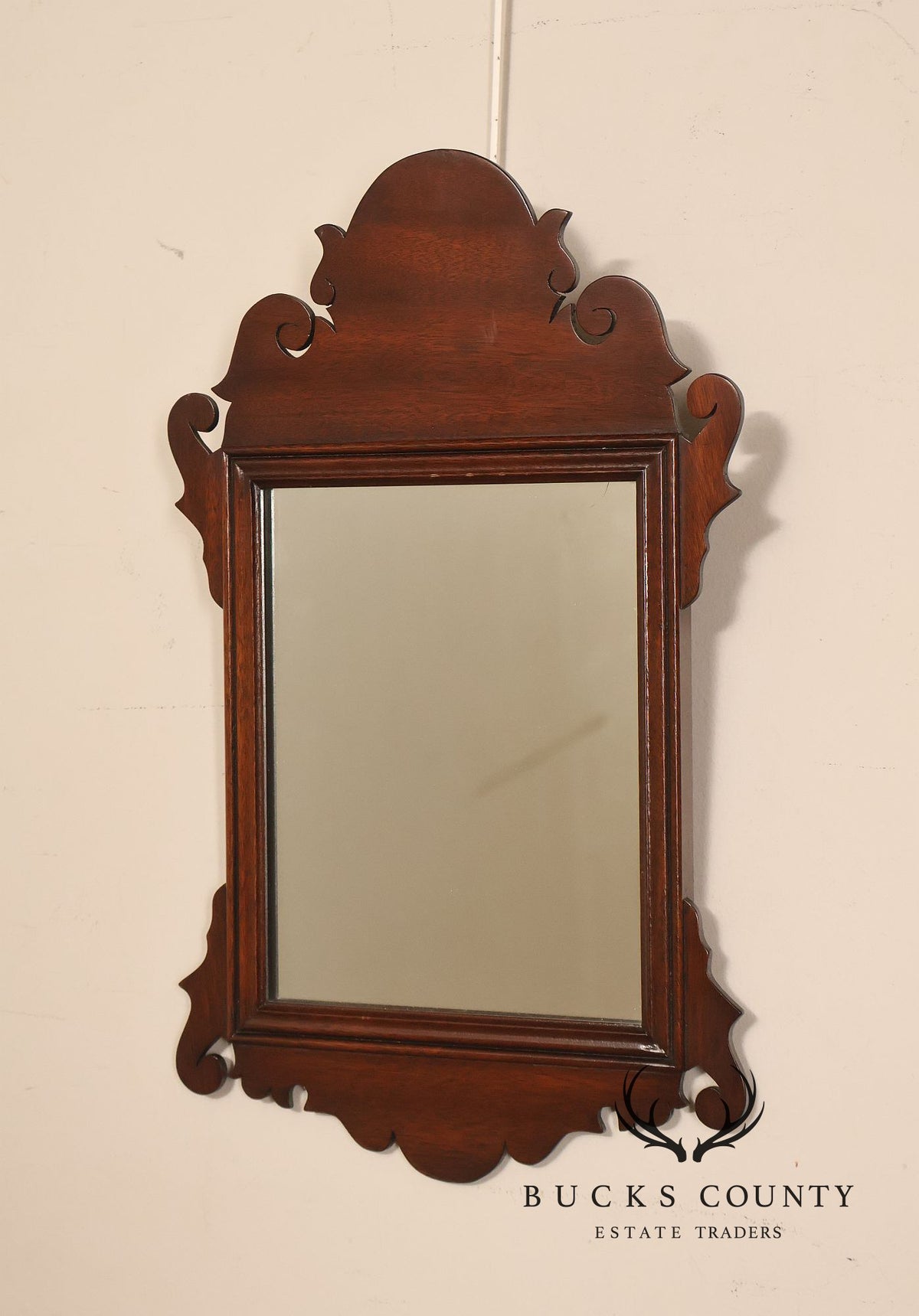 Henkle-Harris Chippendale Style Mahogany Scrollwork Wall Mirror