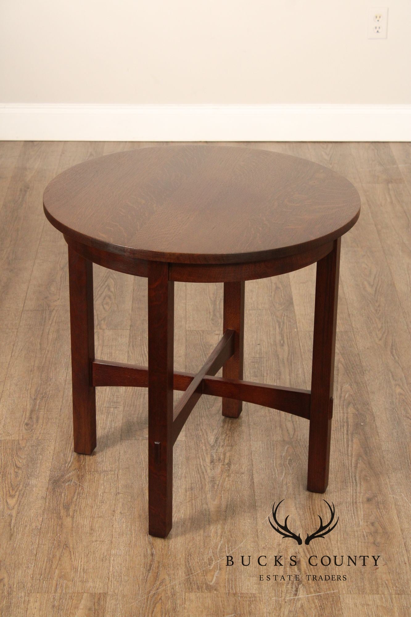 Stickley Mission Collection Oak Round Lamp Table