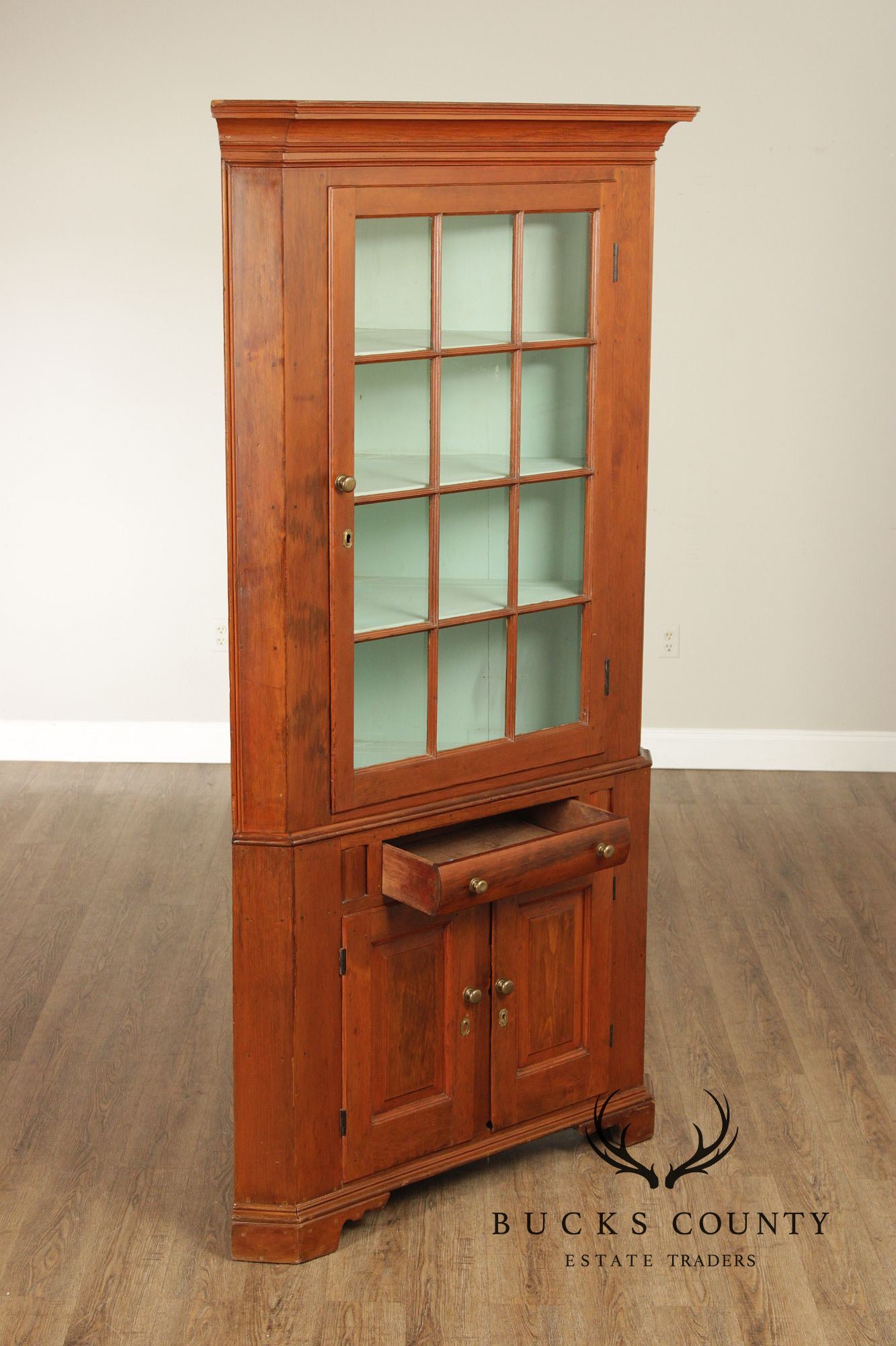 Antique Softwood Corner Cupboard