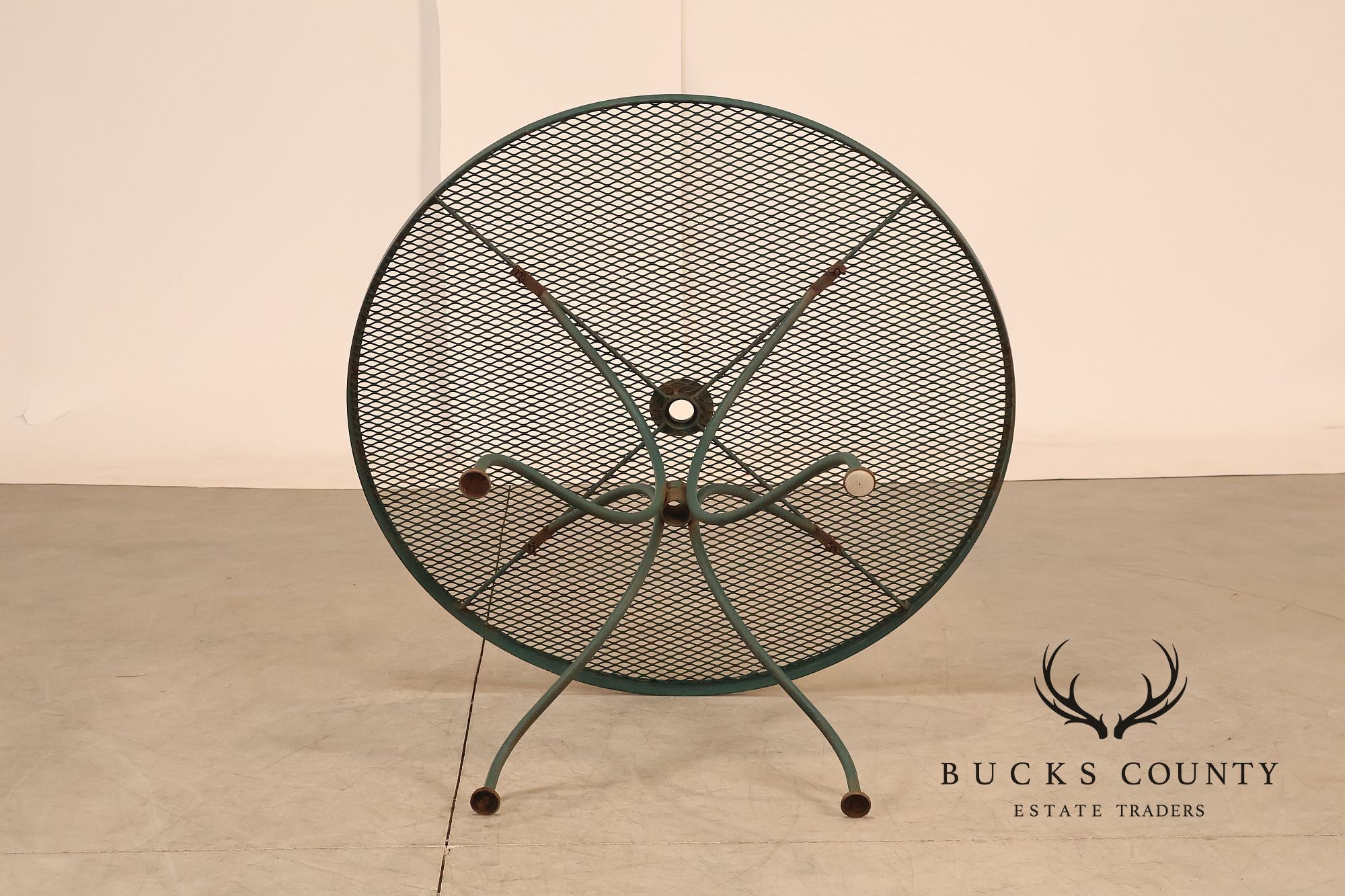 Wrought Iron Vintage Round Patio Table And Four Chairs Set