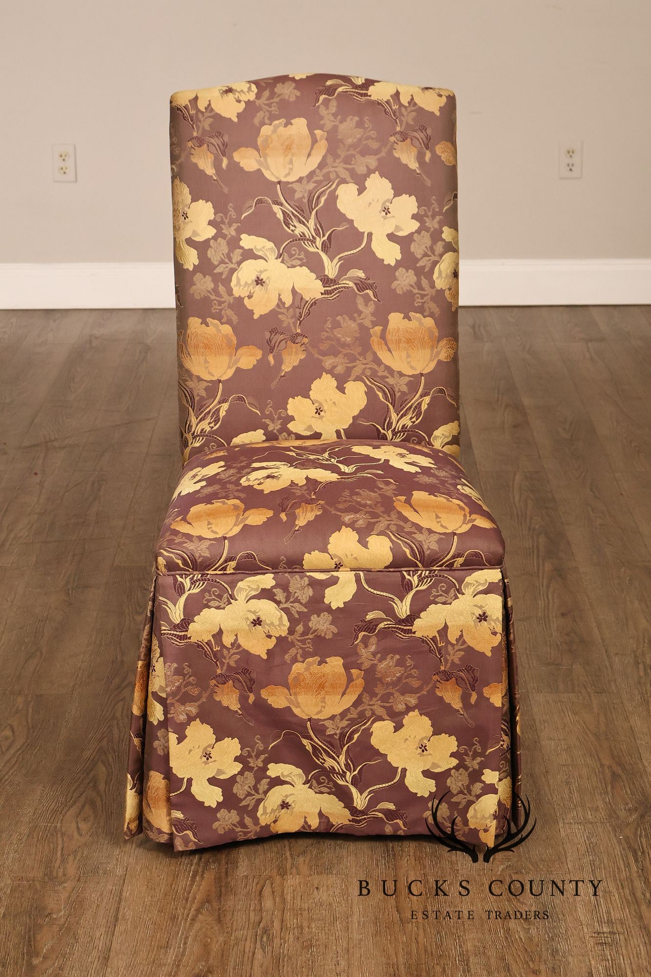 Pair of Upholstered Parsons Style Dining Chairs