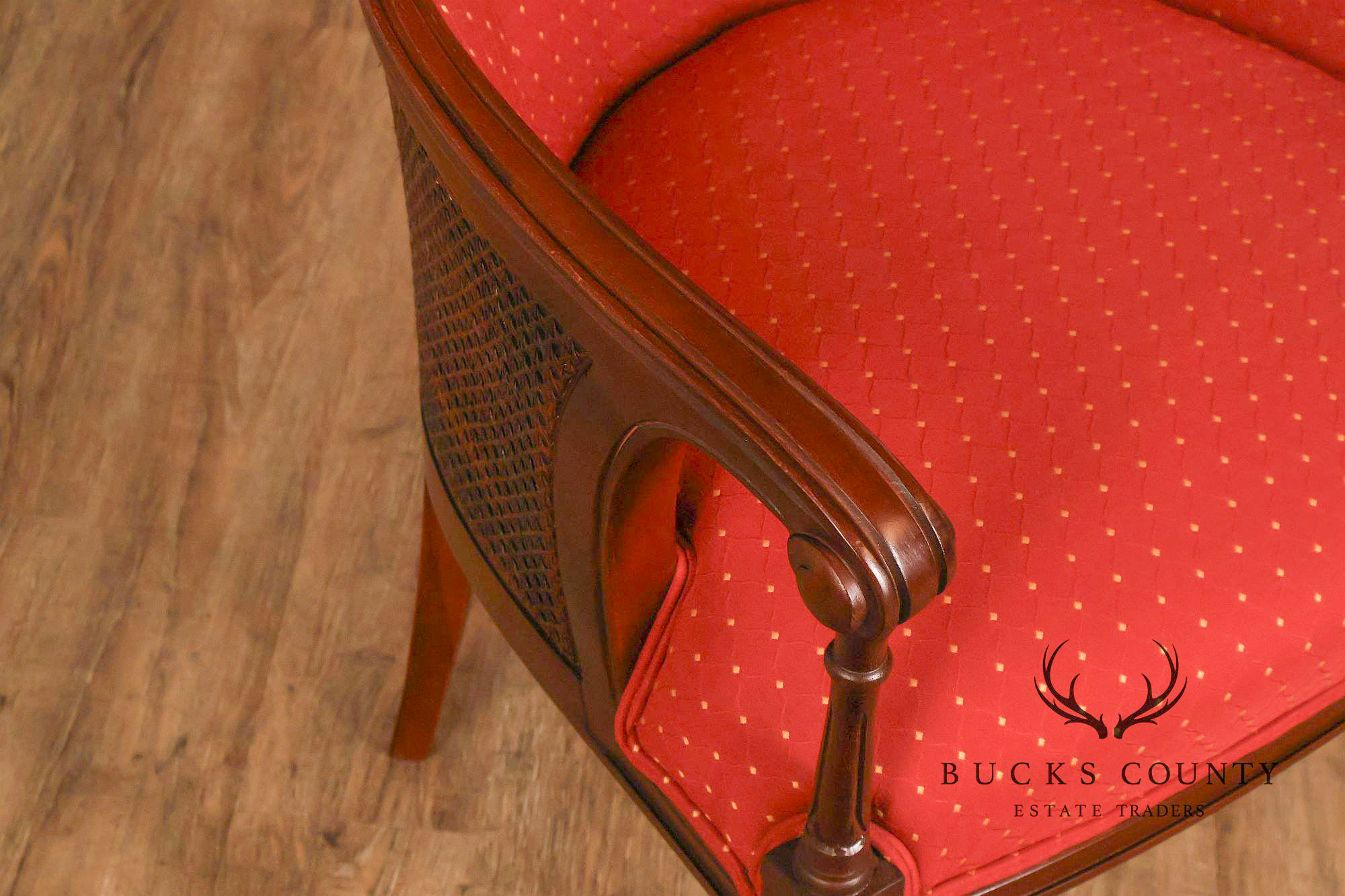 Bassett Federal Style Mahogany Cane Back Accent Chair