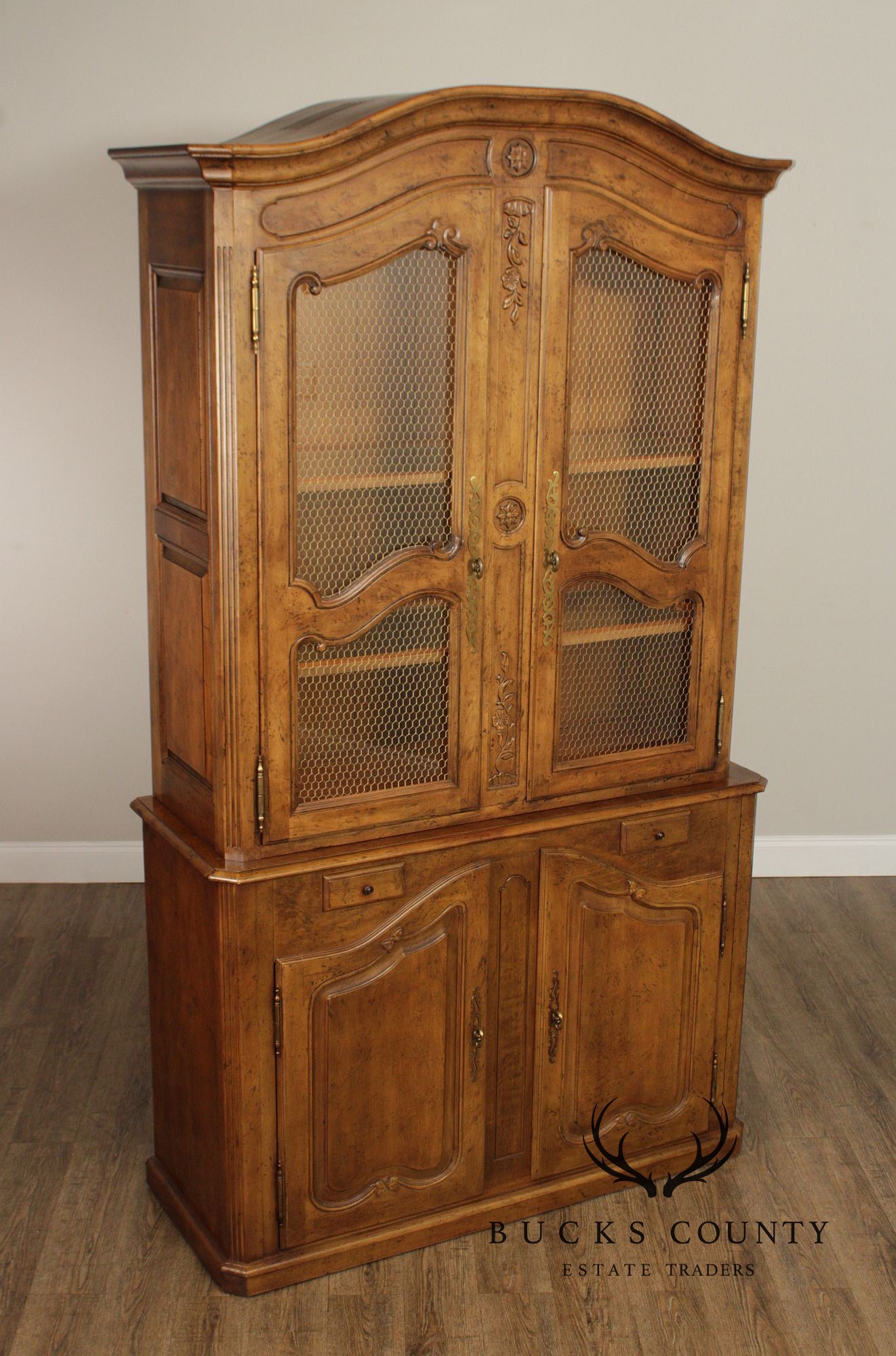 Henredon French Country Style Monumental Bookcase Cabinet