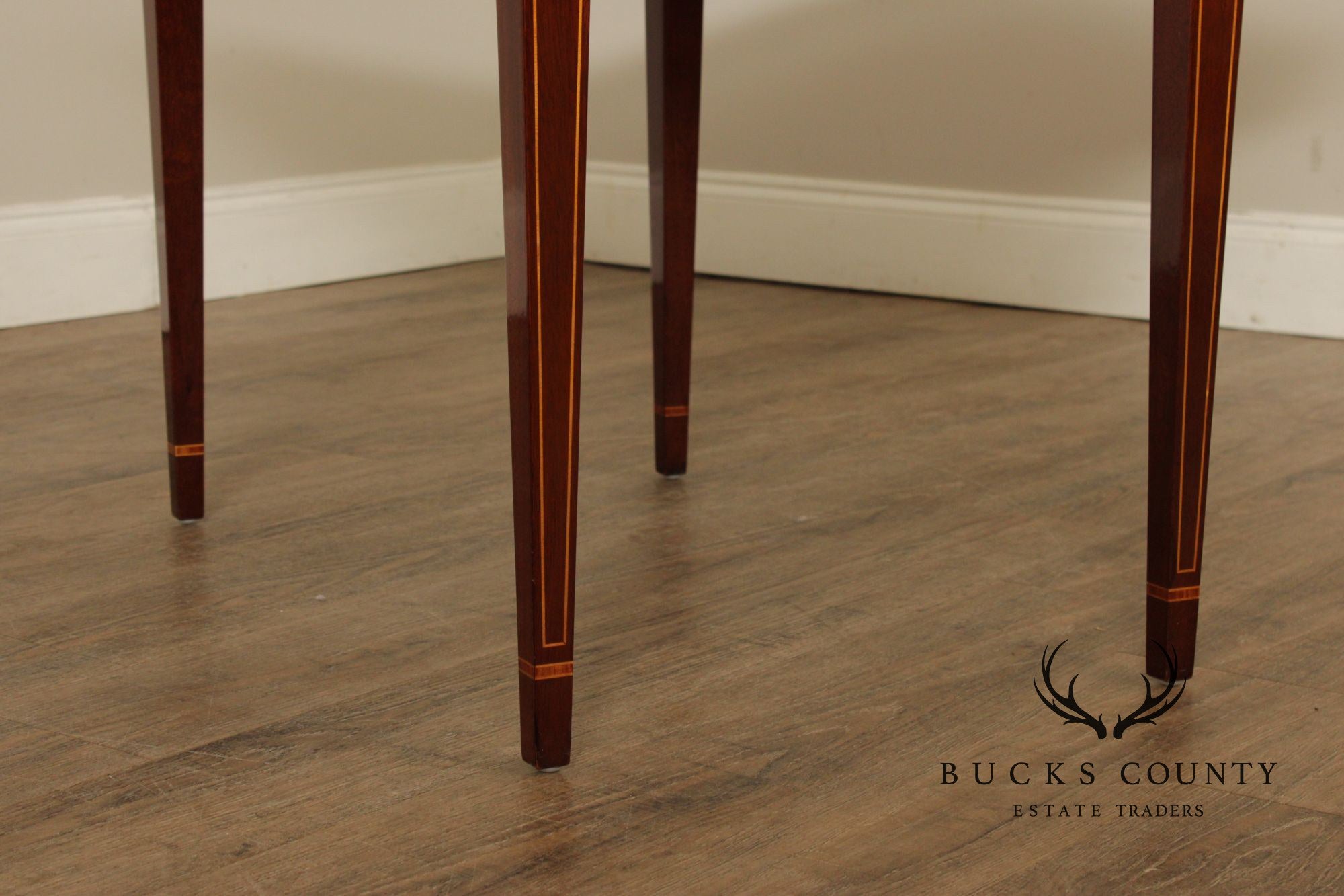 Kindel Federal Style Inlaid Mahogany Drop Leaf Pembroke Side Table