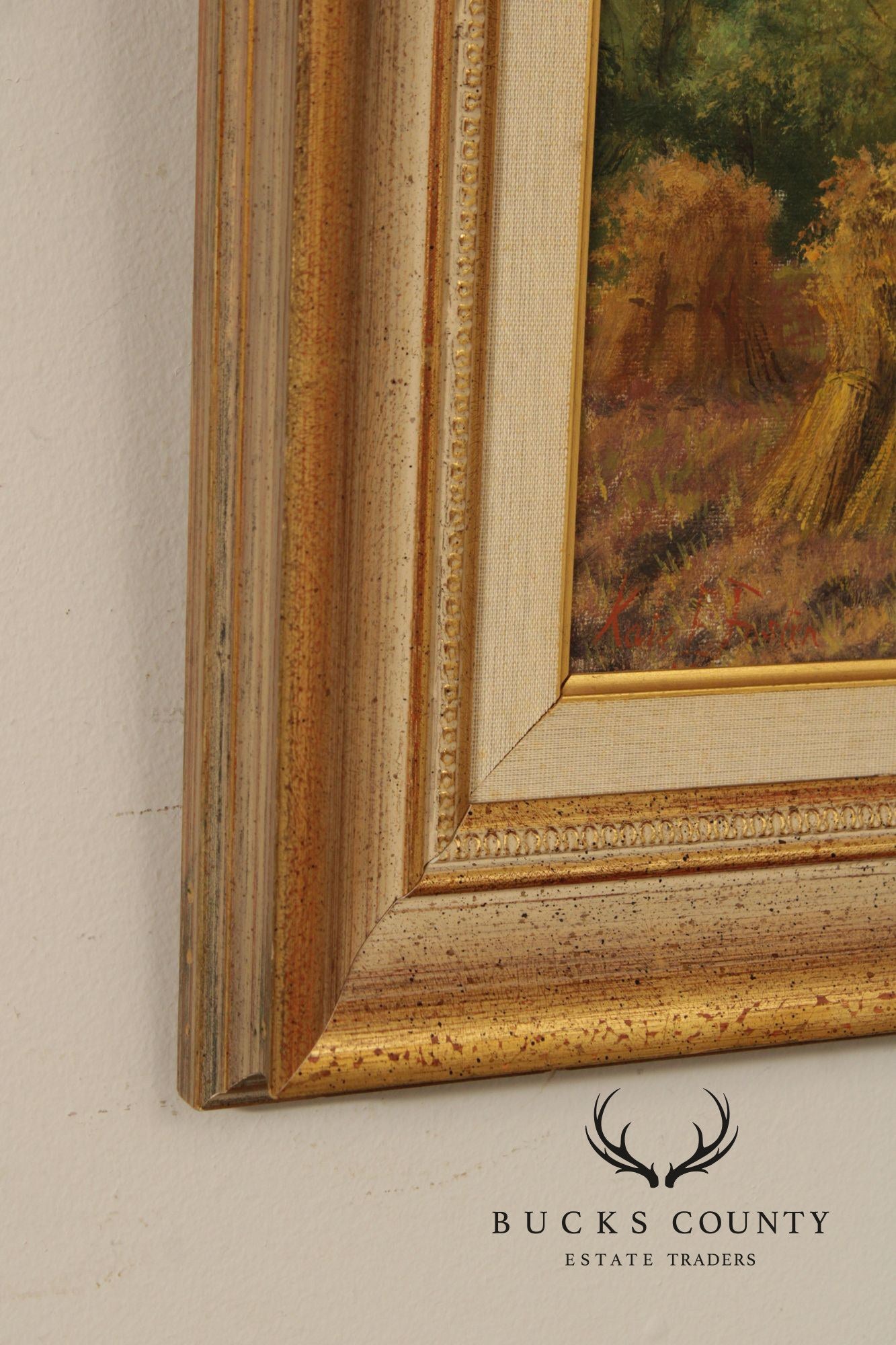 Kate E. Foster Oil Painting, 'Hayfield'