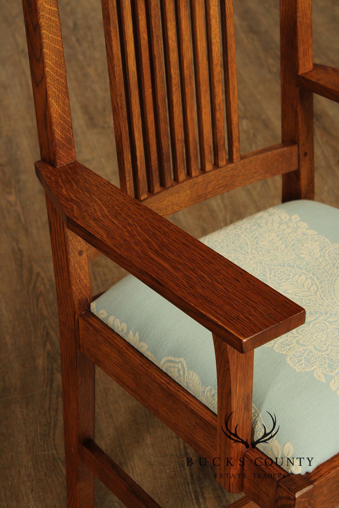 Stickley Mission Collection Set Of Eight Oak Dining Chairs