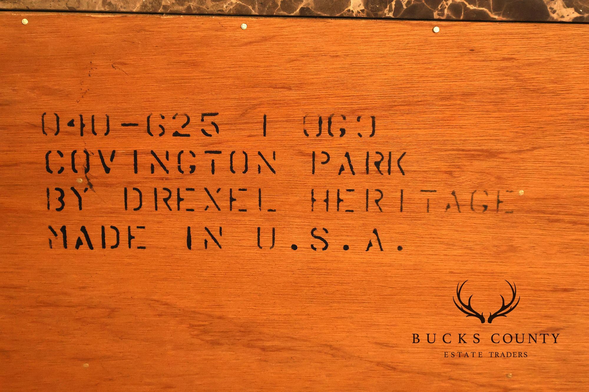 Drexel Heritage Covington Park Pair Of Mahogany Marble Top Bachelor Chests