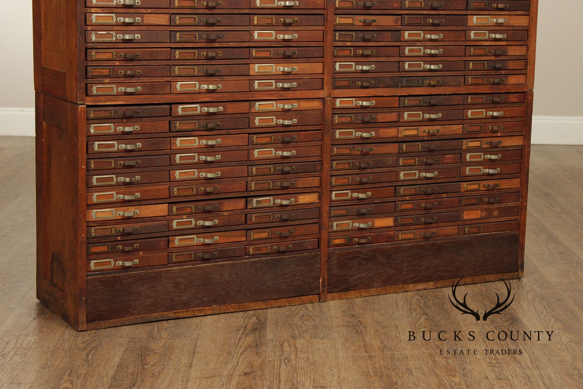 Antique Oak Printer's File Cabinet