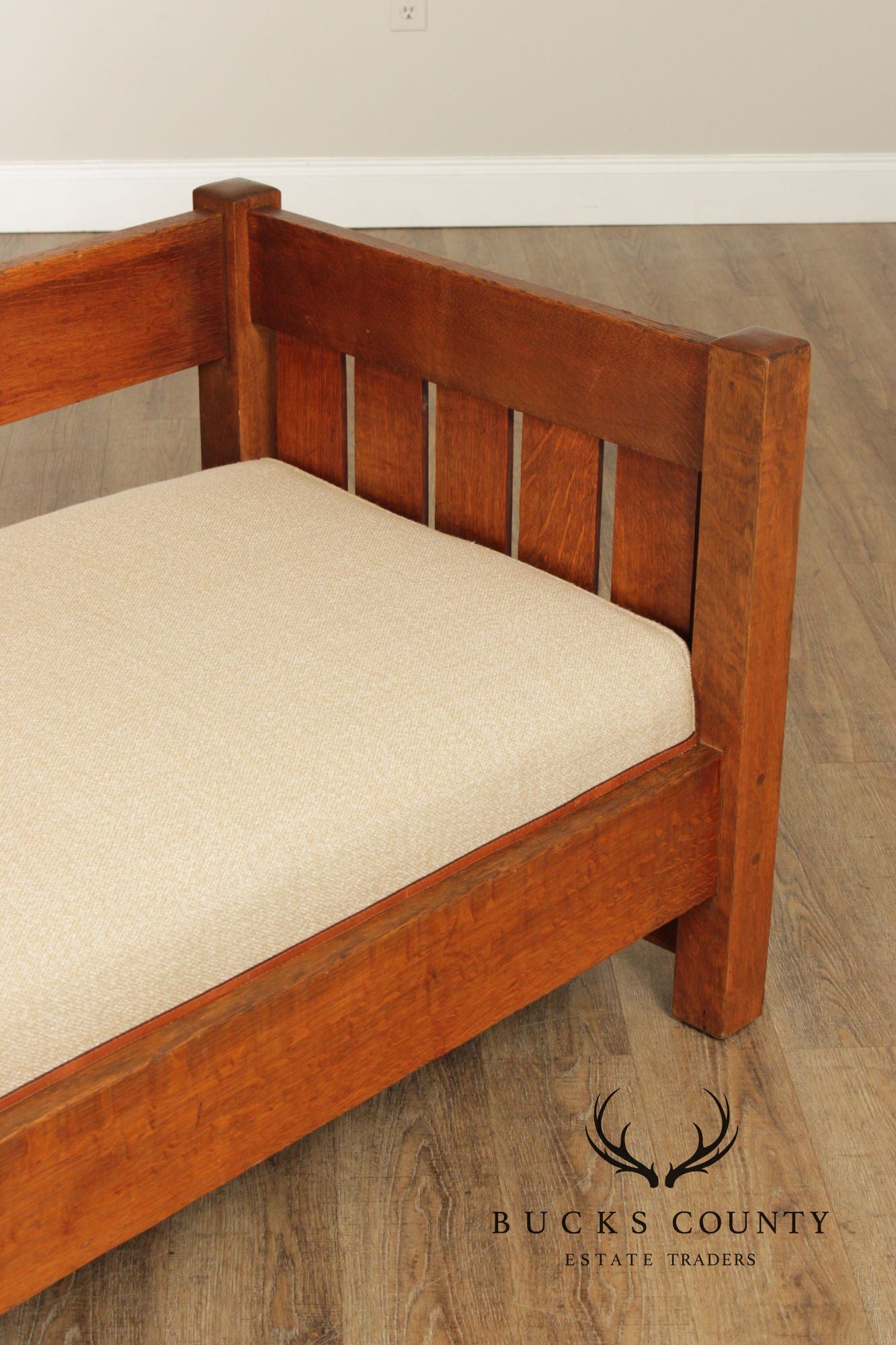 Gustav Stickley Mission Oak Even Arm Settle Sofa